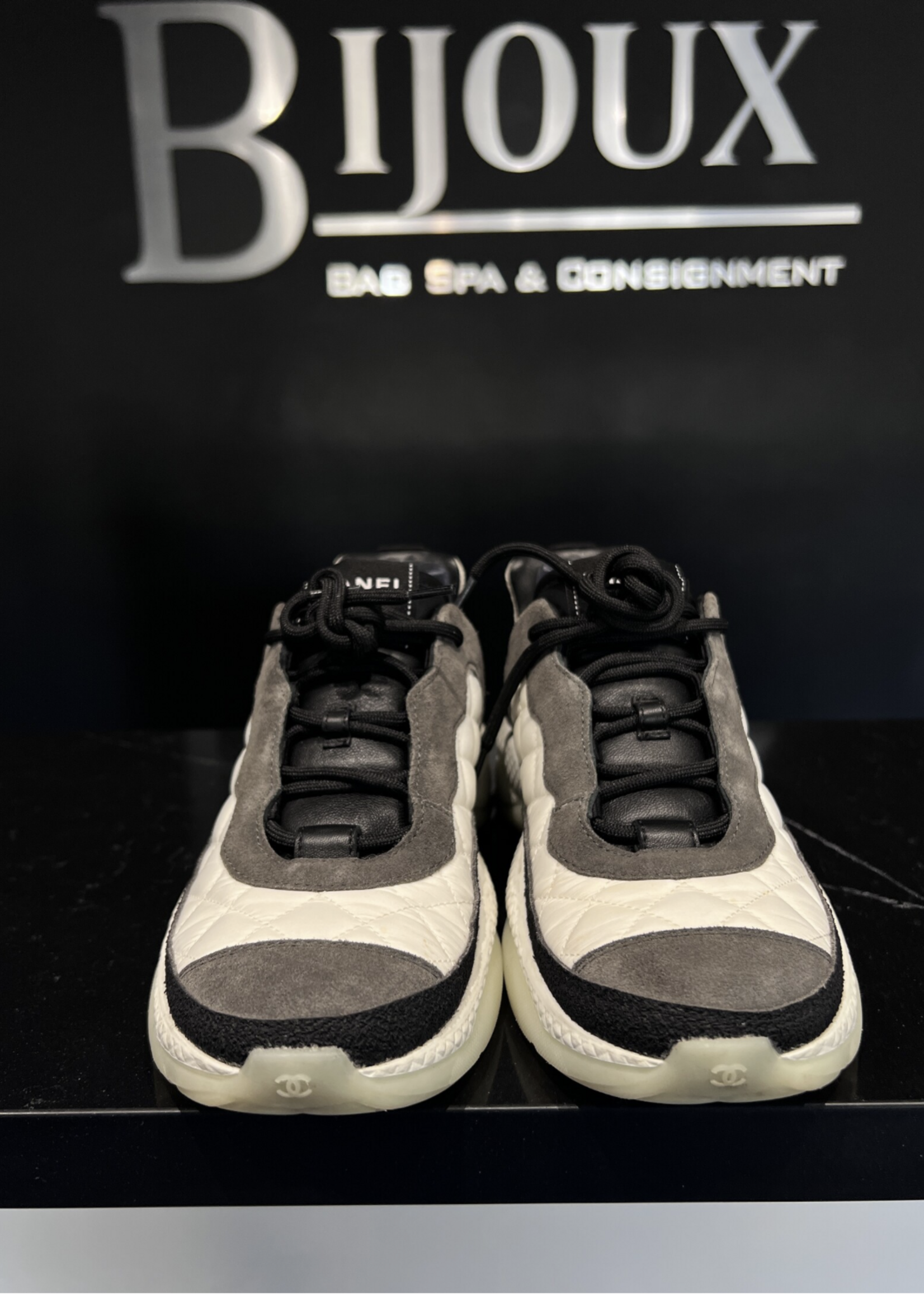 Chanel Chanel High Top Nylon Black Sneakers 38