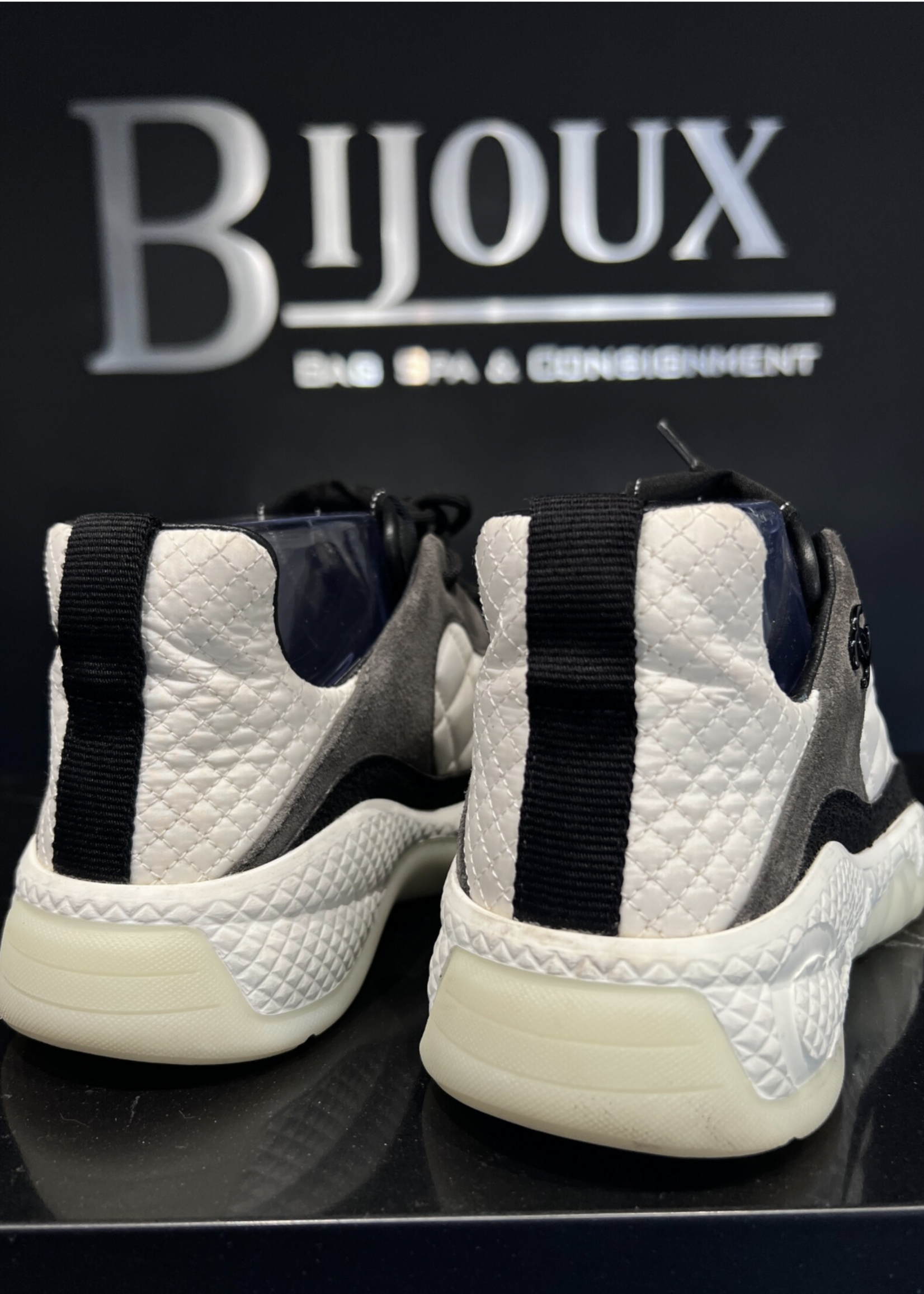 Chanel Chanel High Top Nylon Black Sneakers 38