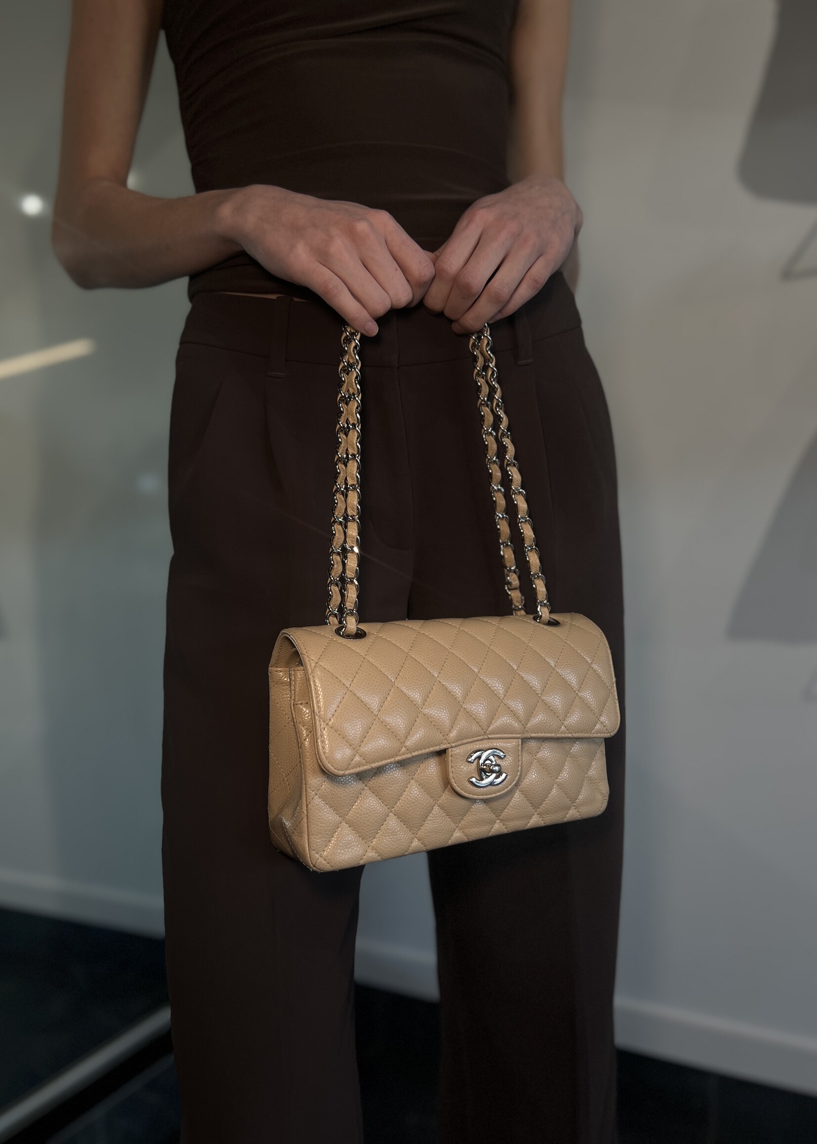 Chanel Chanel Classic Small Double Flap Beige