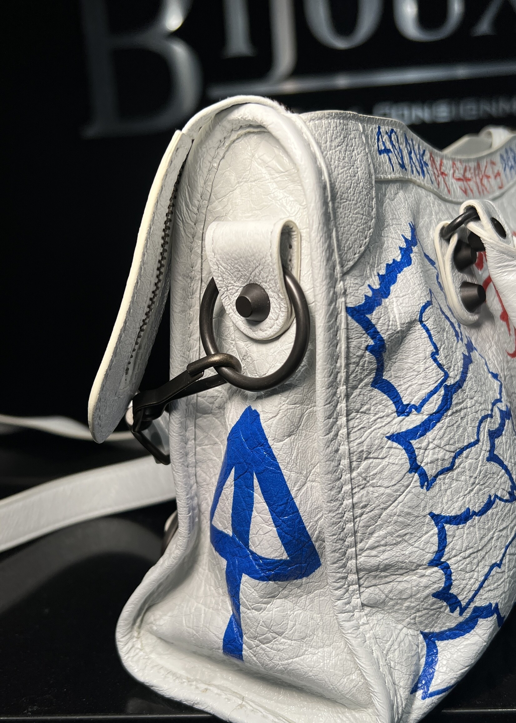 Balenciaga SOLD - Balenciaga White Graffiti Small