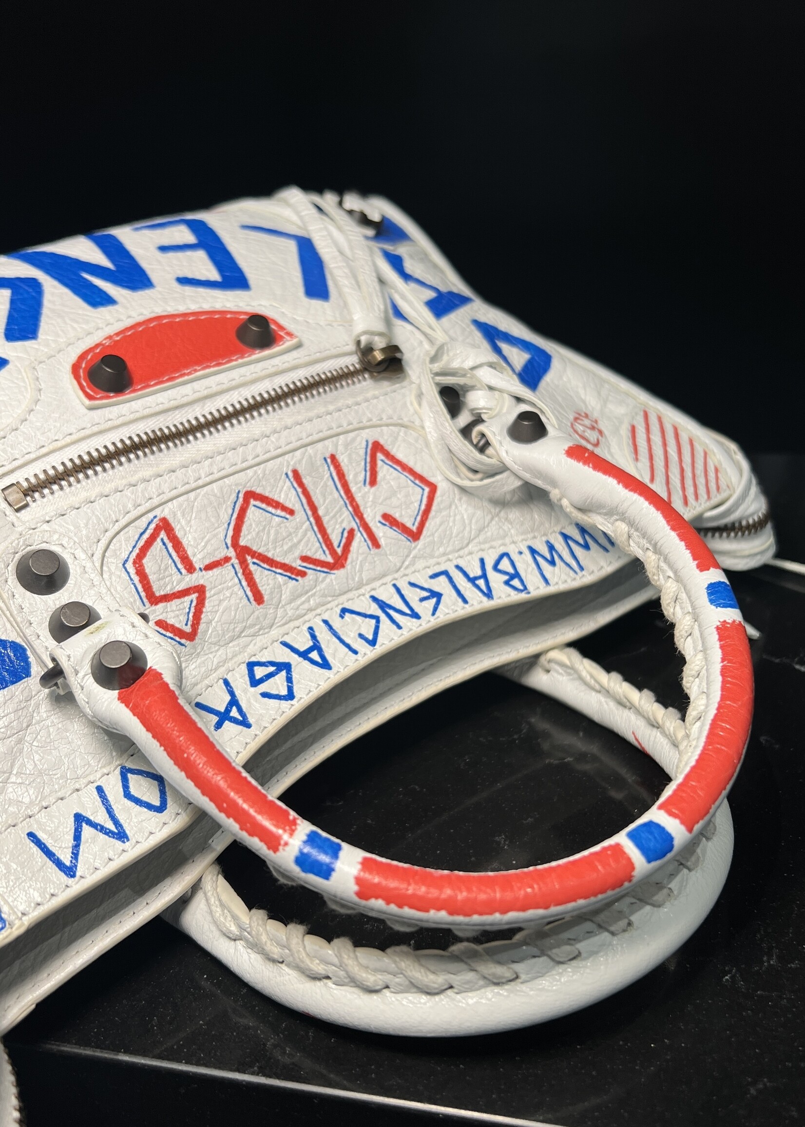 Balenciaga SOLD - Balenciaga White Graffiti Small