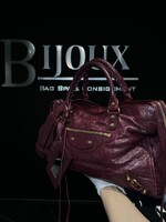 Balenciaga SOLD - Balenciaga Crinkled Shiny Burgundy Medium