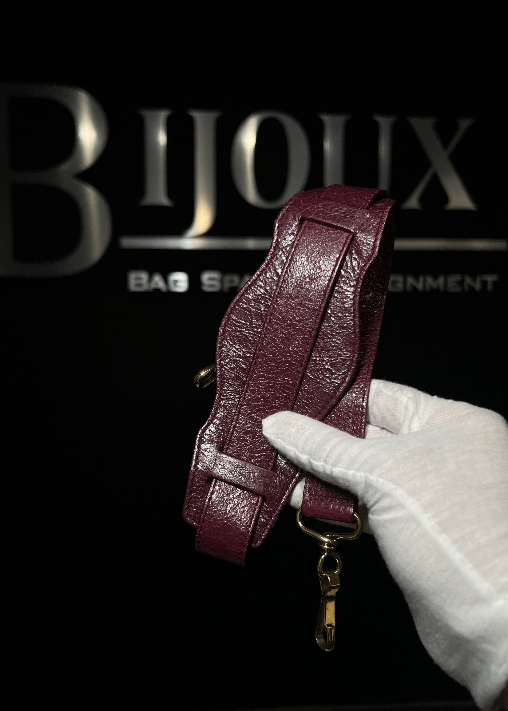 Balenciaga SOLD - Balenciaga Crinkled Shiny Burgundy Medium