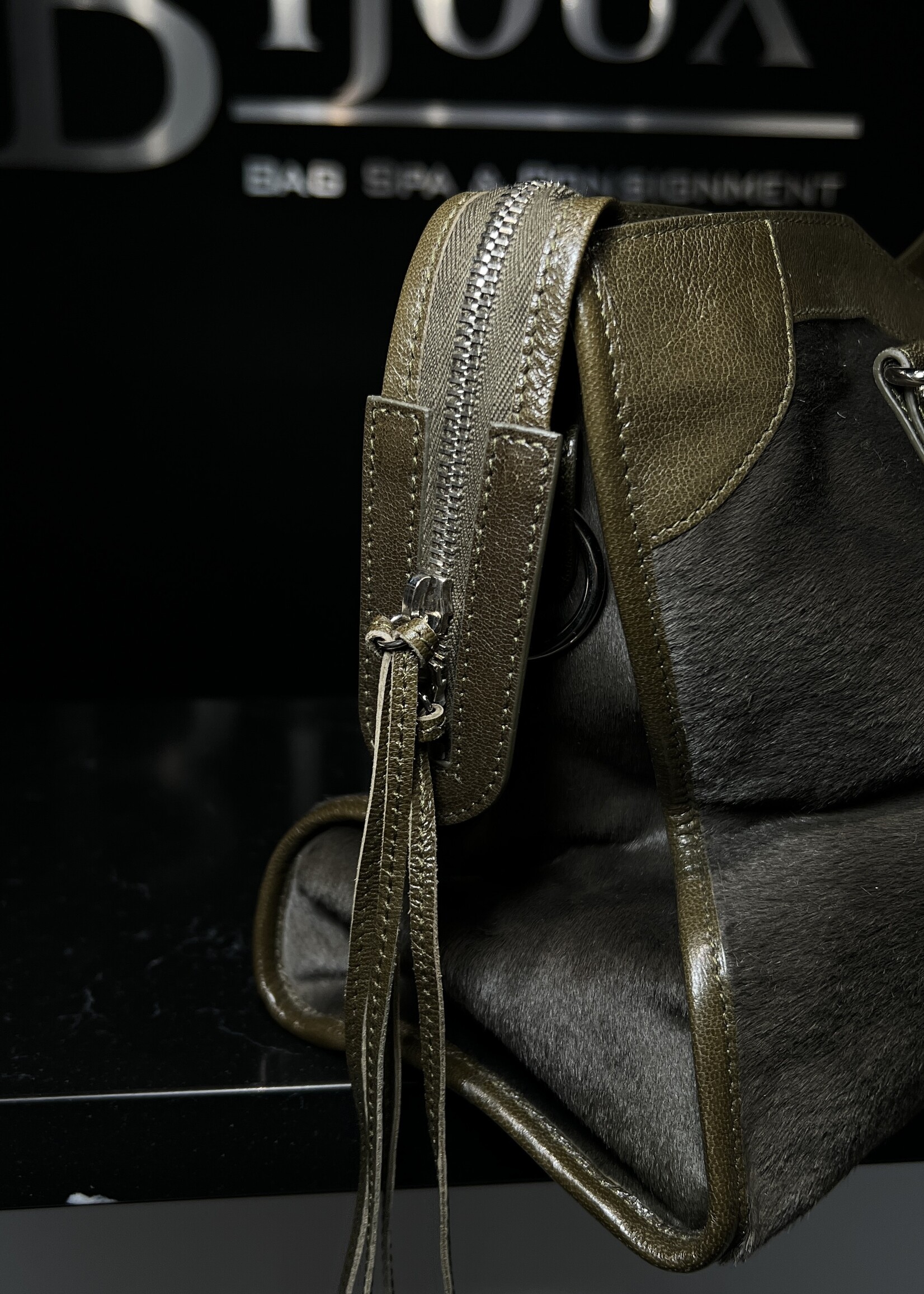 Balenciaga SOLD - Balenciaga Khaki Pony Hair Medium City Bag