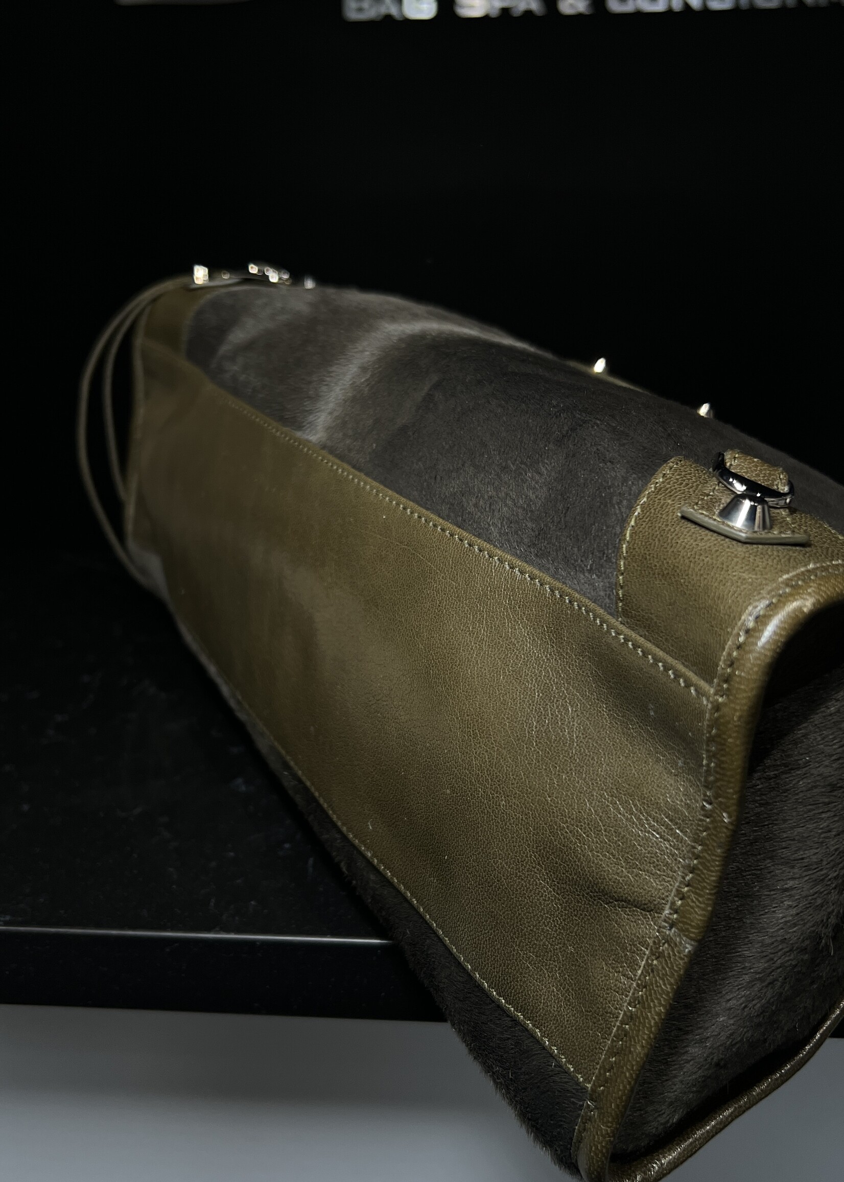 Balenciaga SOLD - Balenciaga Khaki Pony Hair Medium City Bag