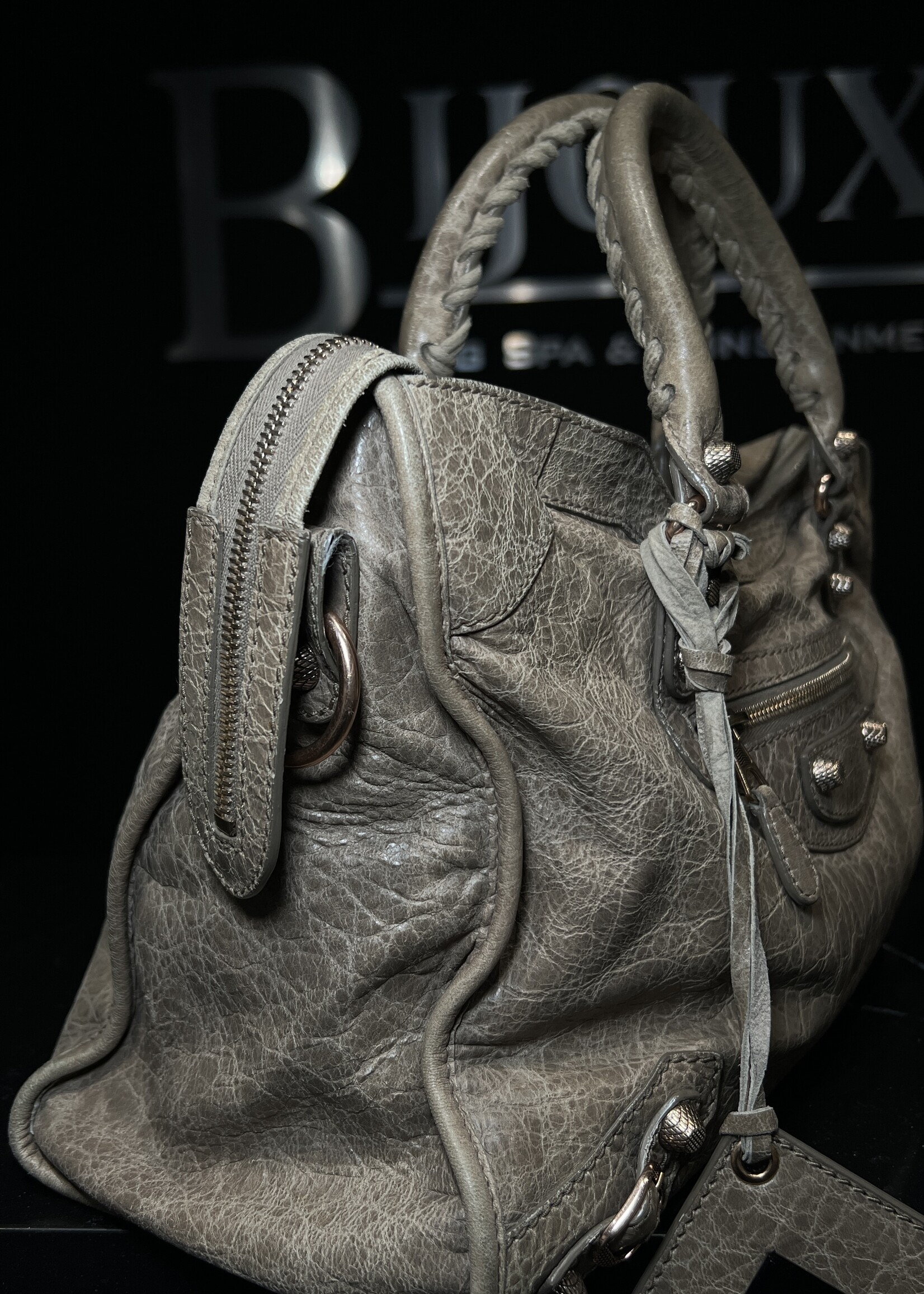 Balenciaga SOLD - Balenciaga Taupe Crinkle Medium City Bag
