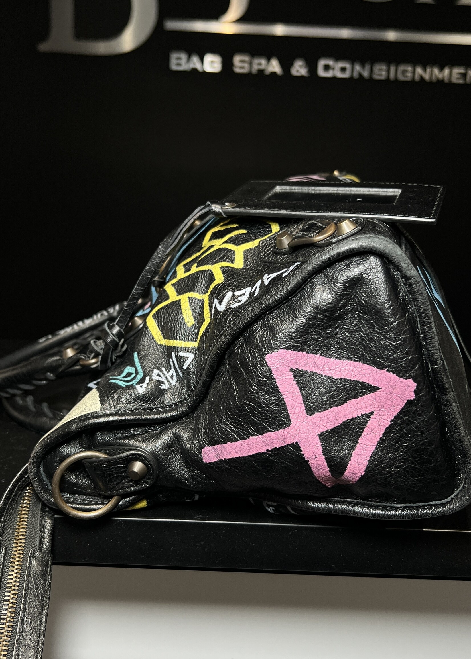 Balenciaga SOLD - Balenciaga Black Graffiti City Bag