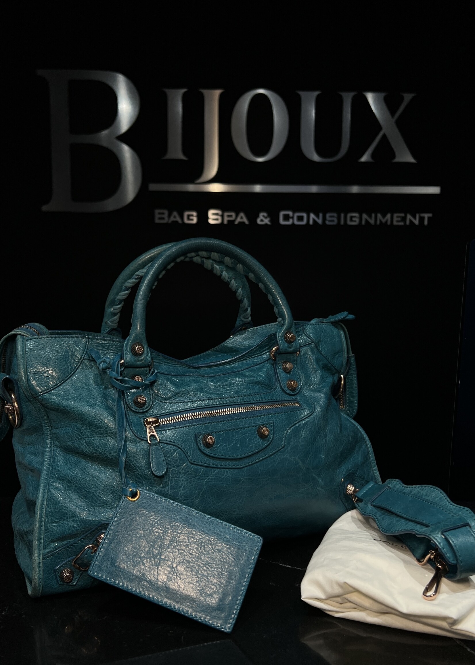 Balenciaga SOLD - Balenciaga Teal Giant 12 City Bag