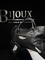 Balenciaga SOLD - Balenciaga Black Motocross Metal Plate Leather