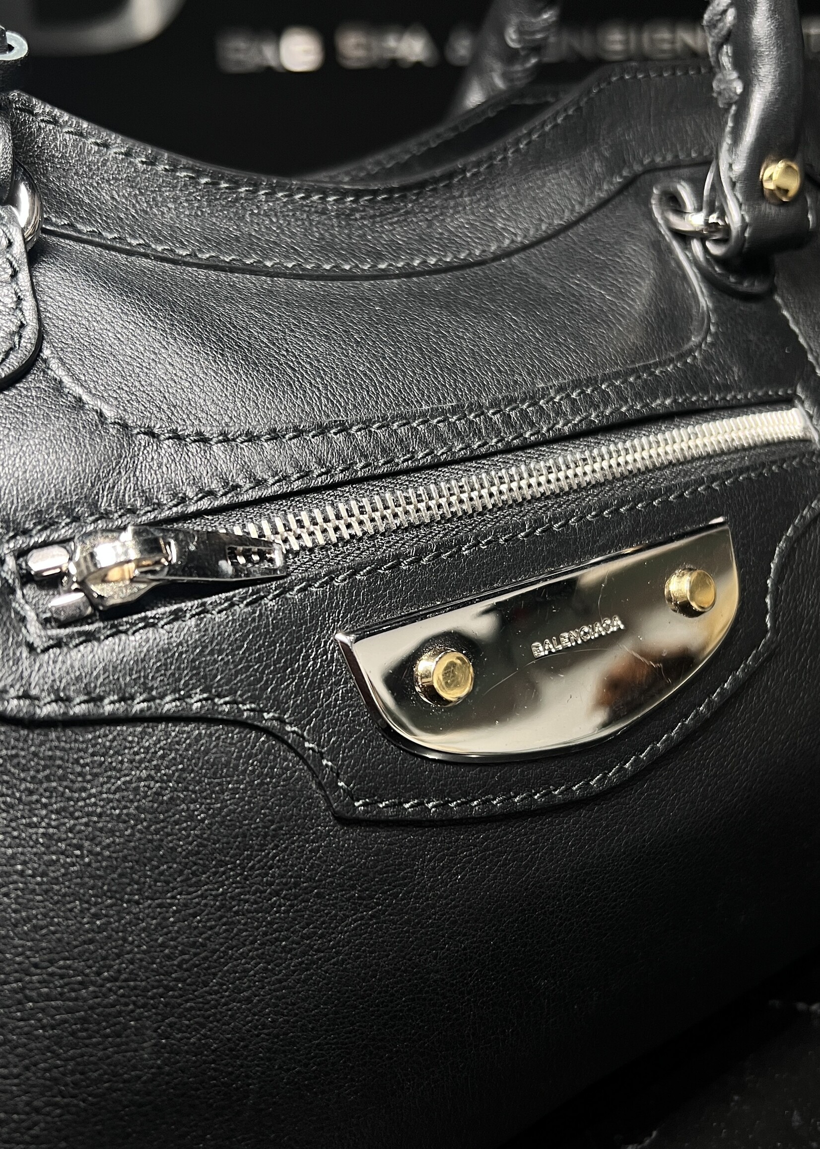 Balenciaga SOLD - Balenciaga Black Motocross Metal Plate Leather