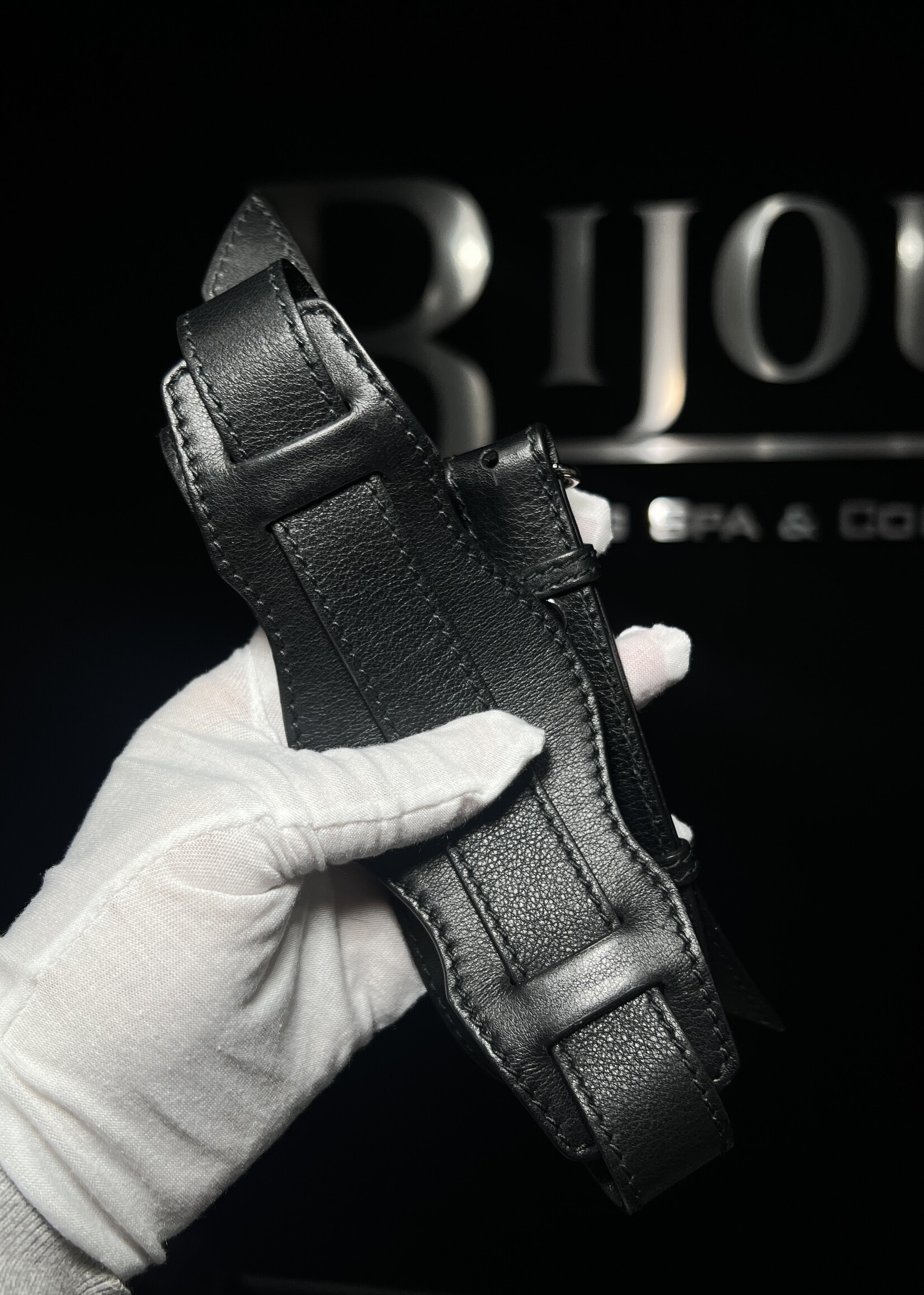 Balenciaga SOLD - Balenciaga Black Motocross Metal Plate Leather