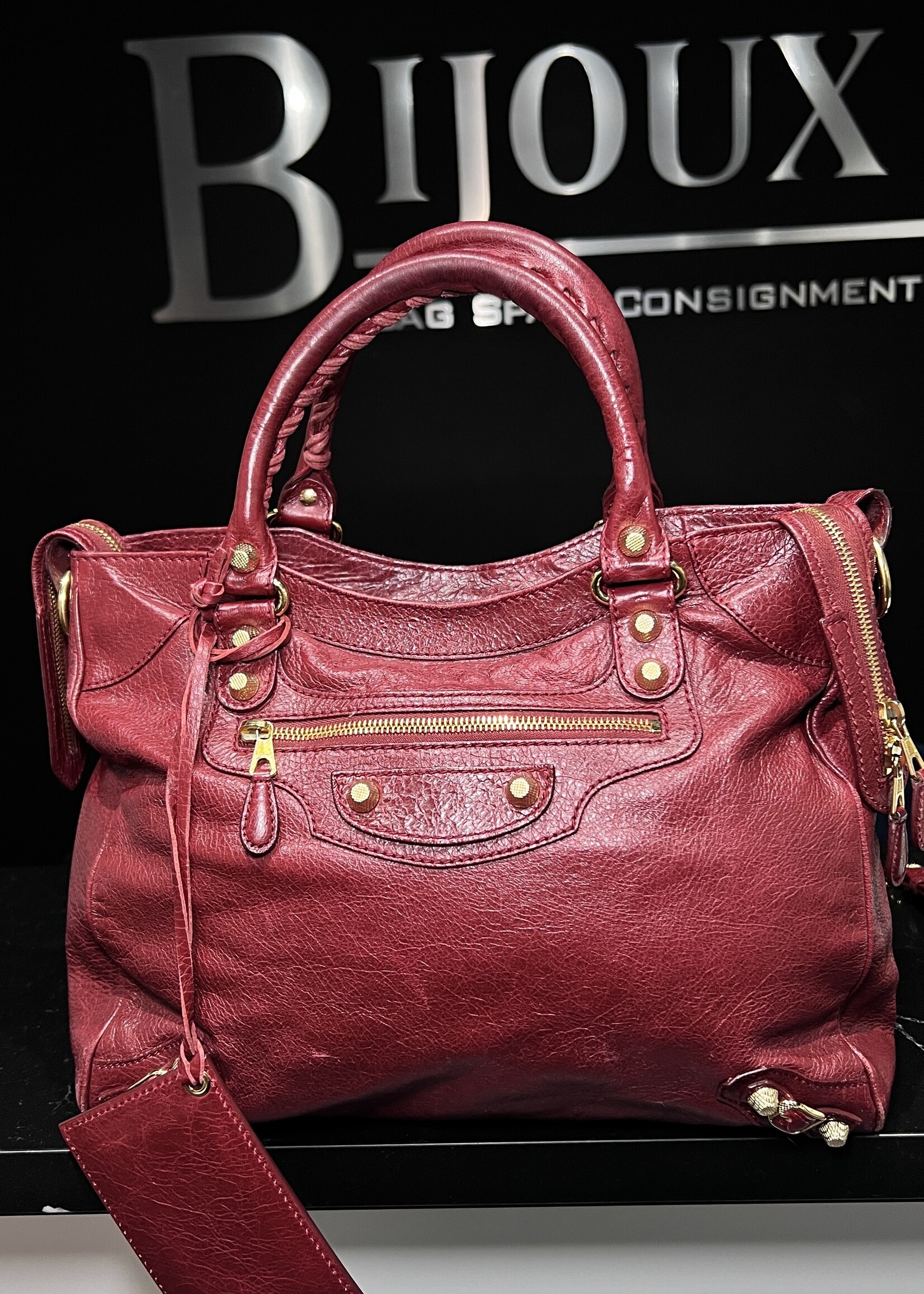 Balenciaga Balenciaga Rouge Cerise Lambskin Leather Giant 12
