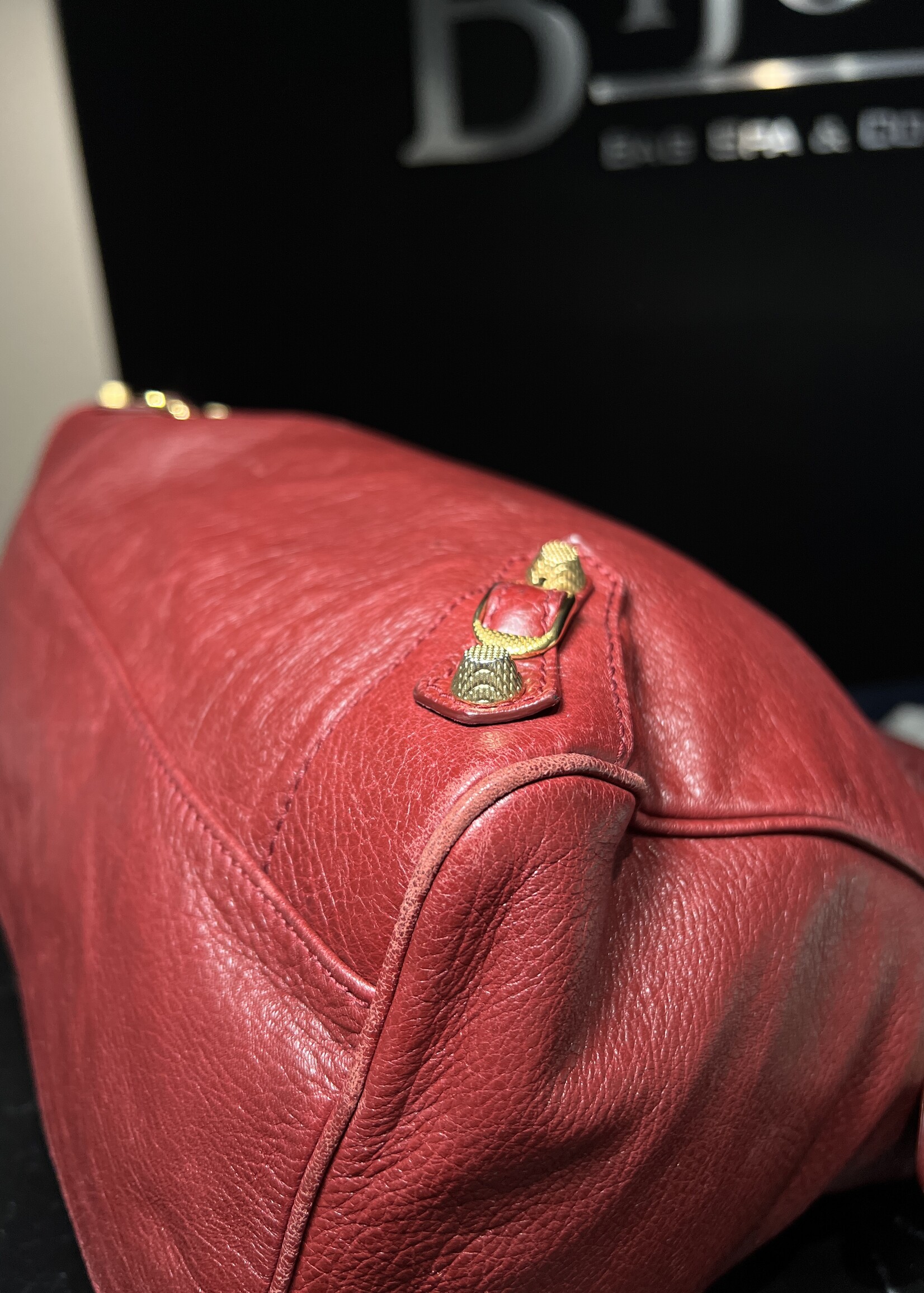 Balenciaga Balenciaga Rouge Cerise Lambskin Leather Giant 12