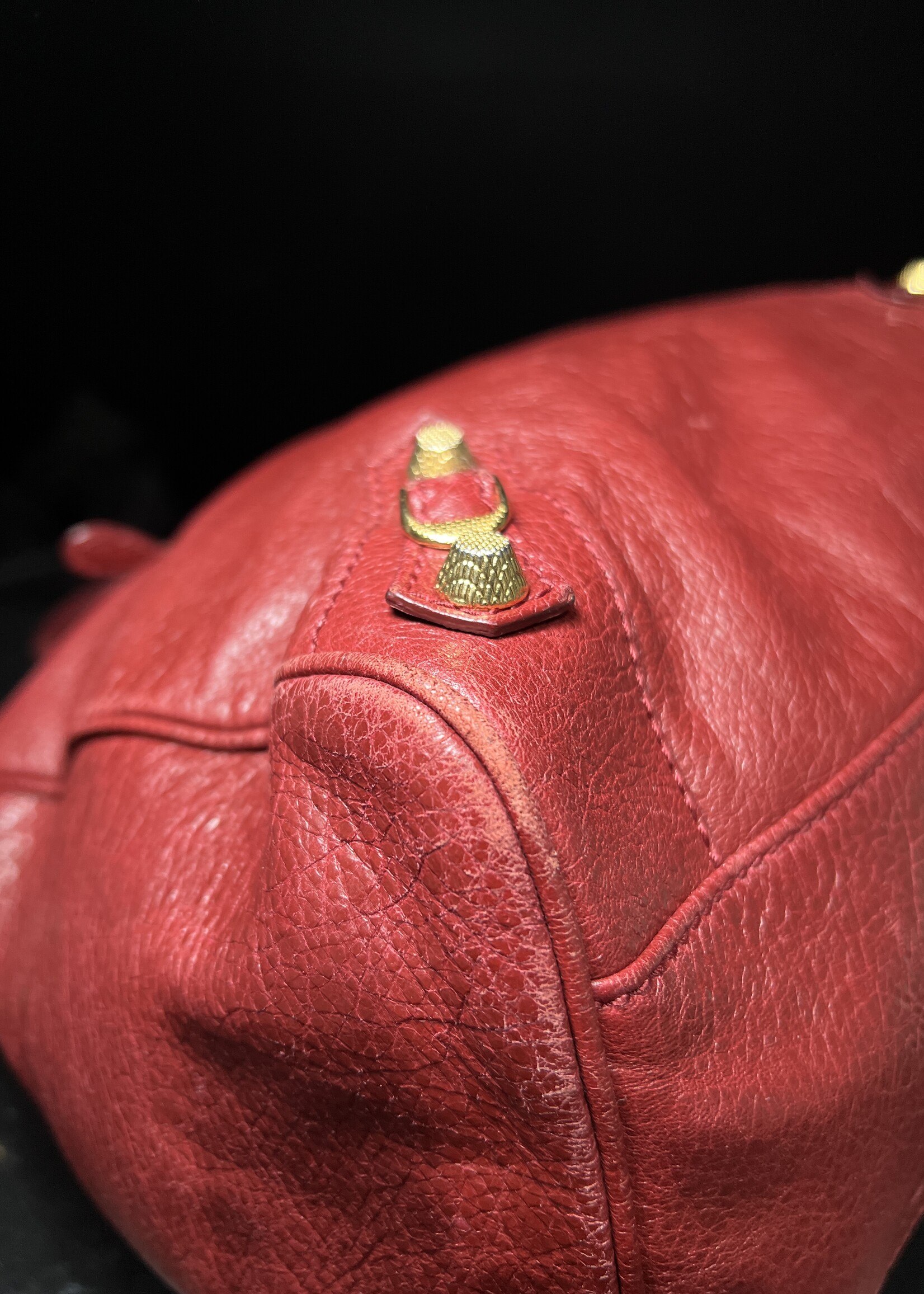 Balenciaga SOLD - Balenciaga Rouge Cerise Lambskin Leather Giant 12