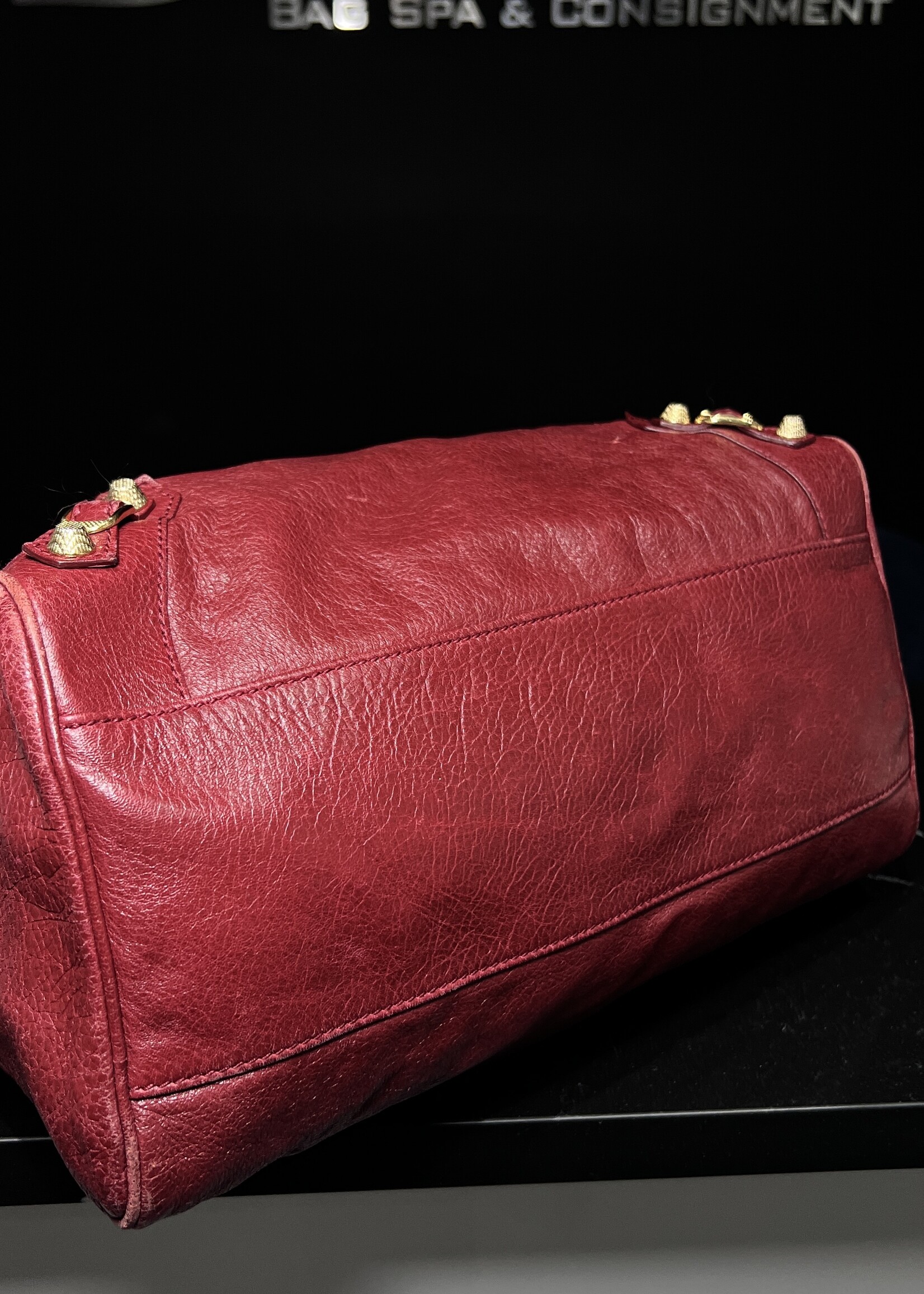 Balenciaga Balenciaga Rouge Cerise Lambskin Leather Giant 12