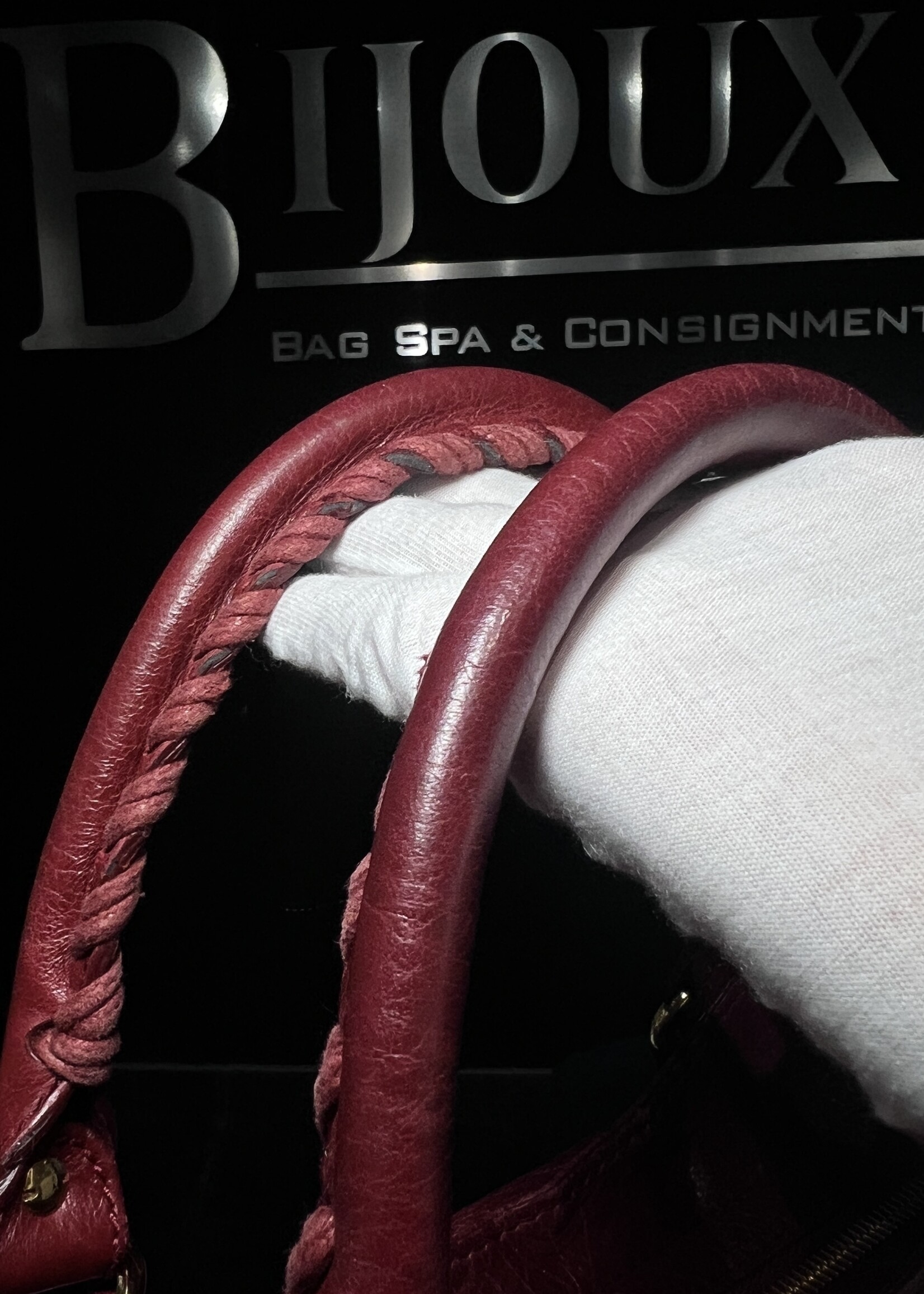 Balenciaga Balenciaga Rouge Cerise Lambskin Leather Giant 12