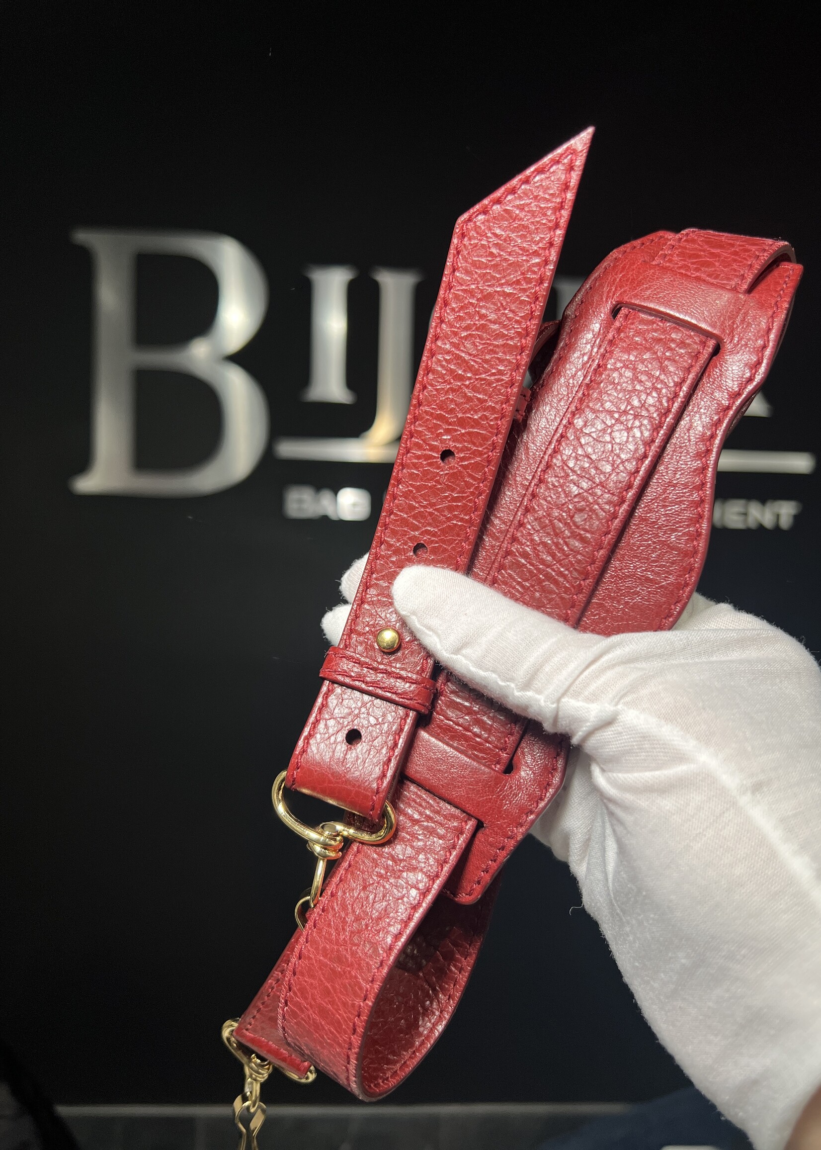 Balenciaga SOLD - Balenciaga Rouge Cerise Lambskin Leather Giant 12