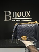 Chanel Chanel Old Medium Navy Boy Bag