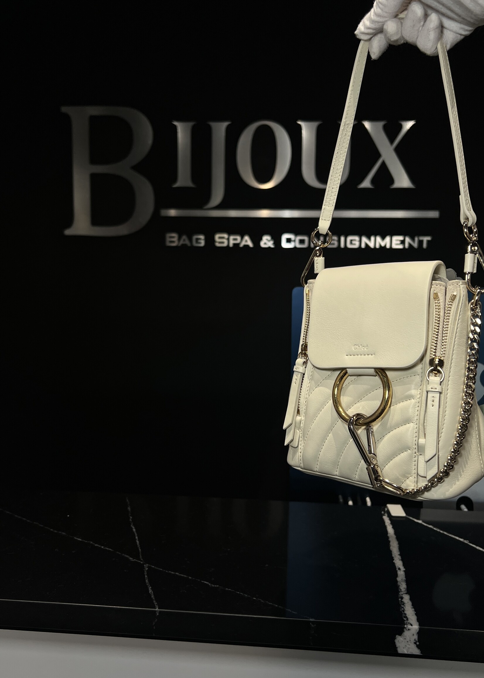 Chloe Chloe Mini White Faye Backpack