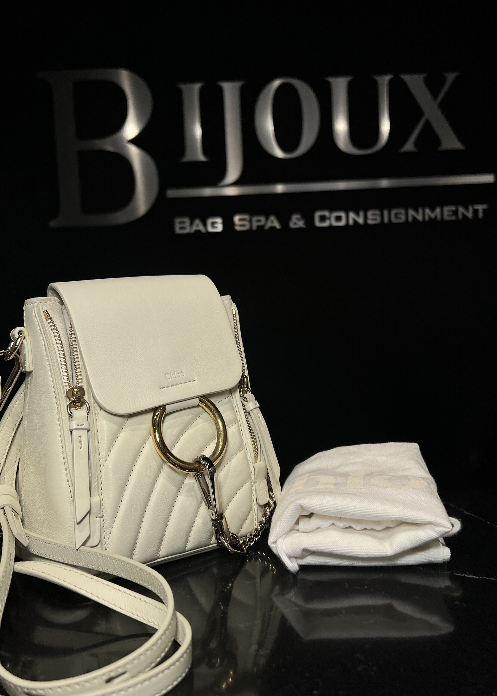 Chloe Chloe Mini White Faye Backpack