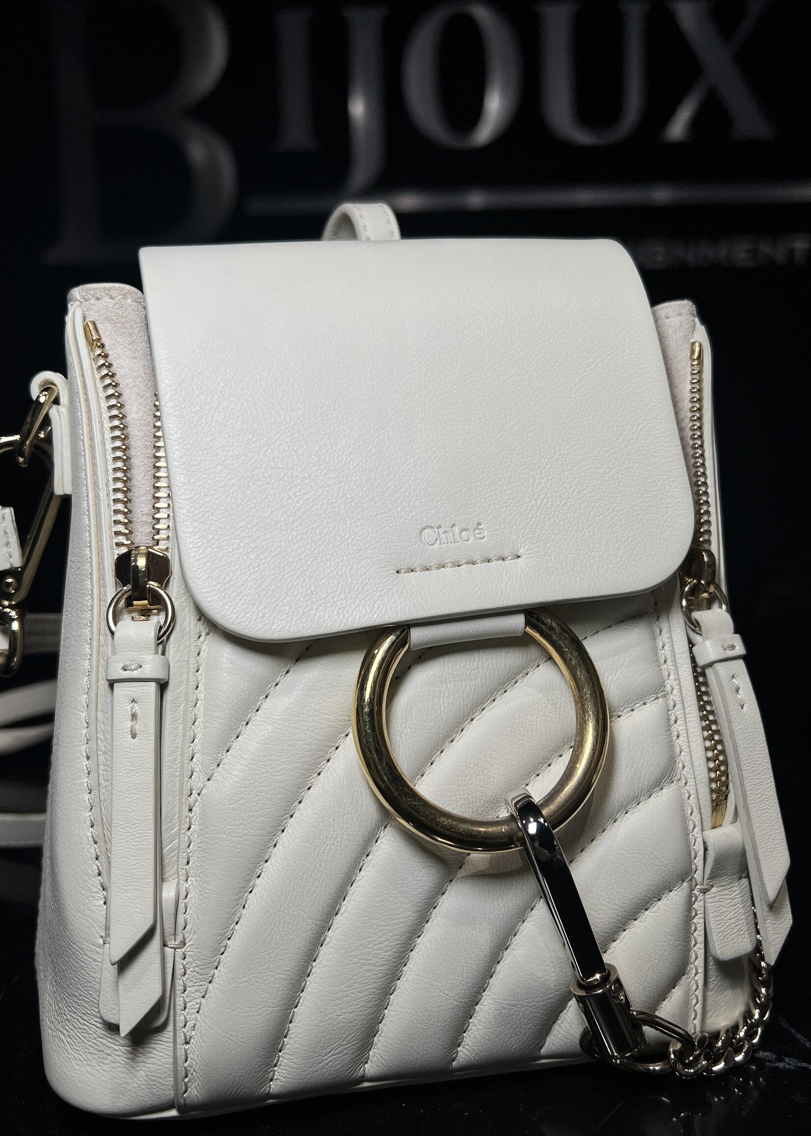 Chloe Chloe Mini White Faye Backpack