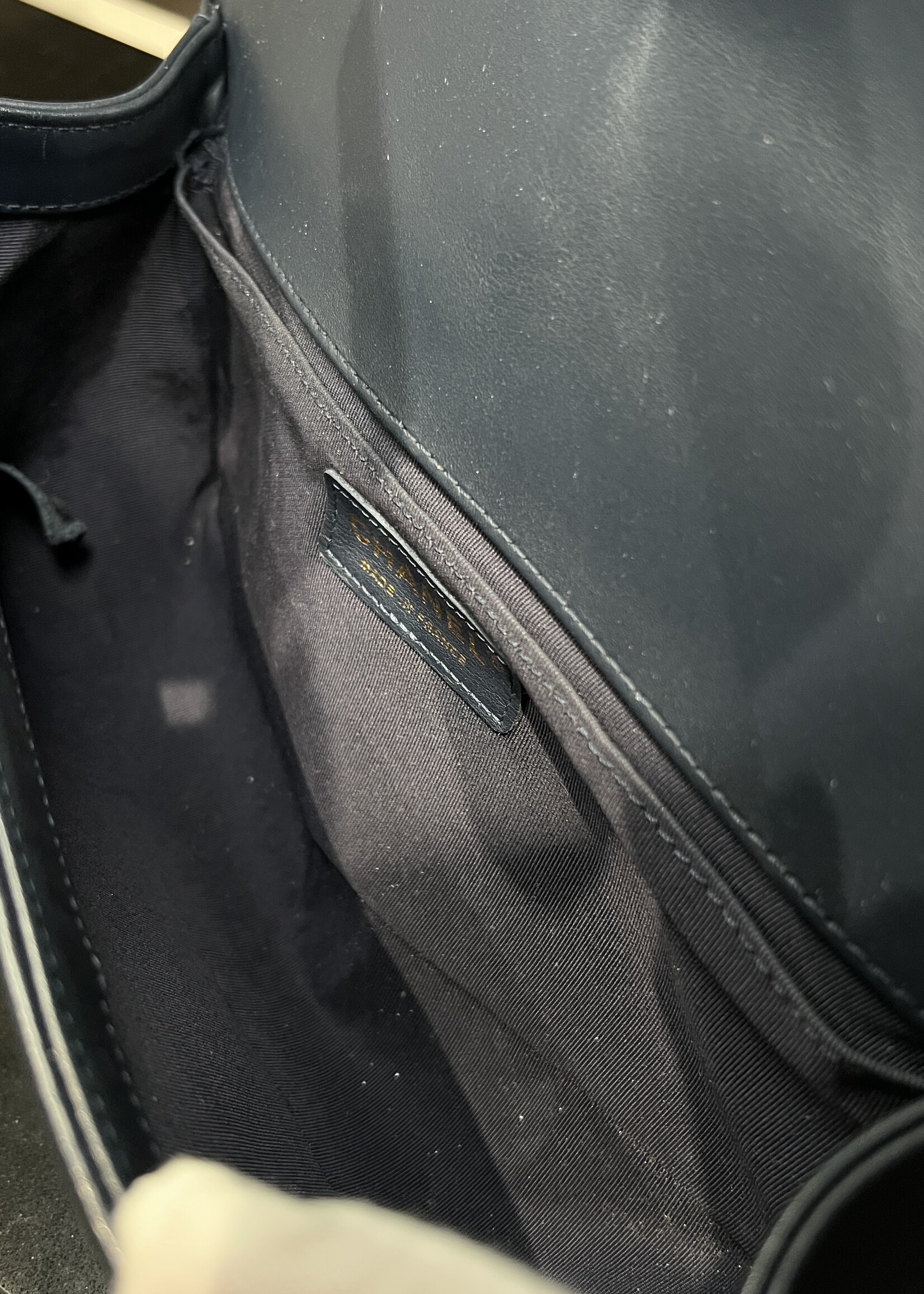 Chanel Chanel Old Medium Chevron Boy Navy