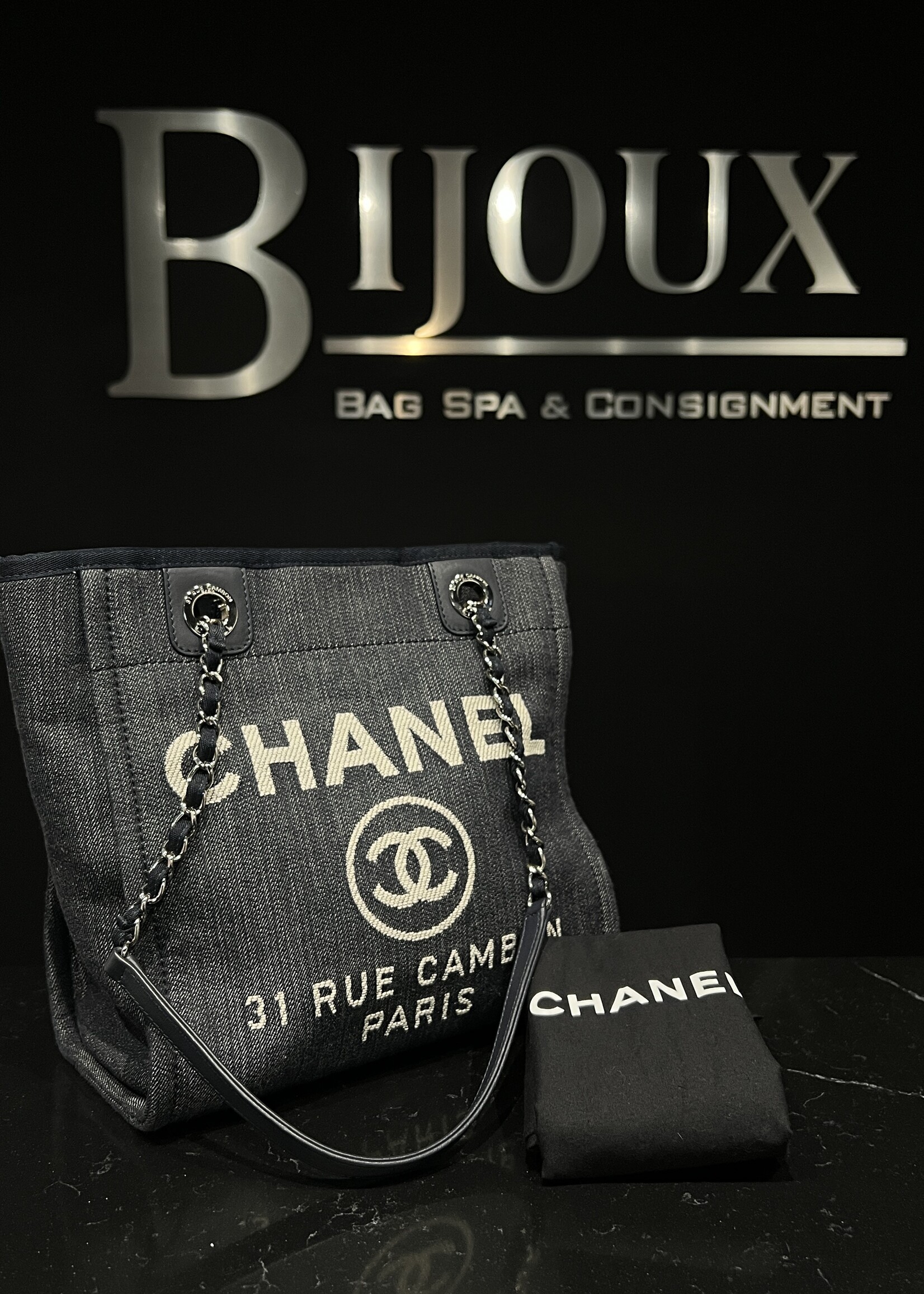 Chanel SOLD- Chanel Small Denim Deauville Tote