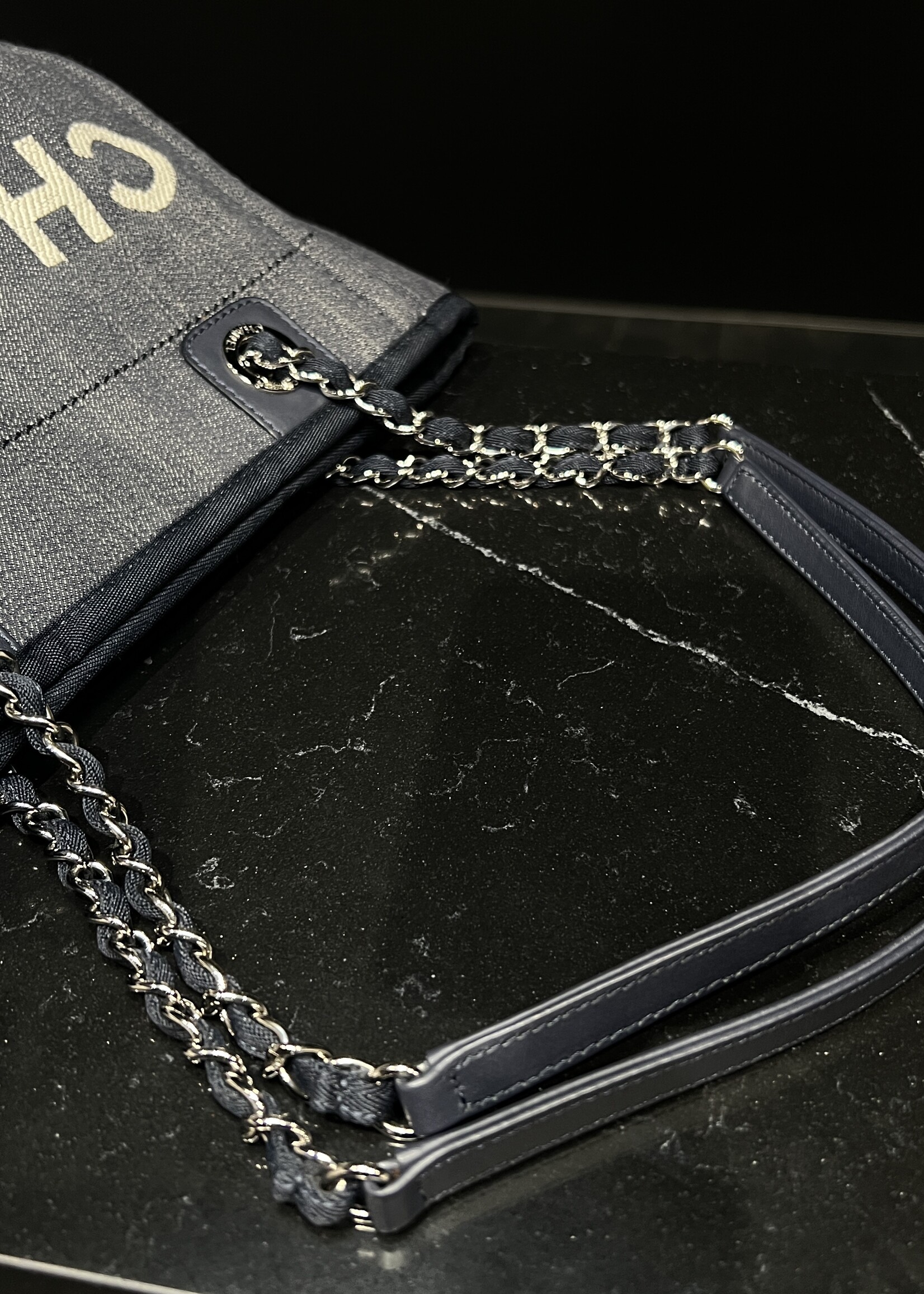 Chanel SOLD- Chanel Small Denim Deauville Tote