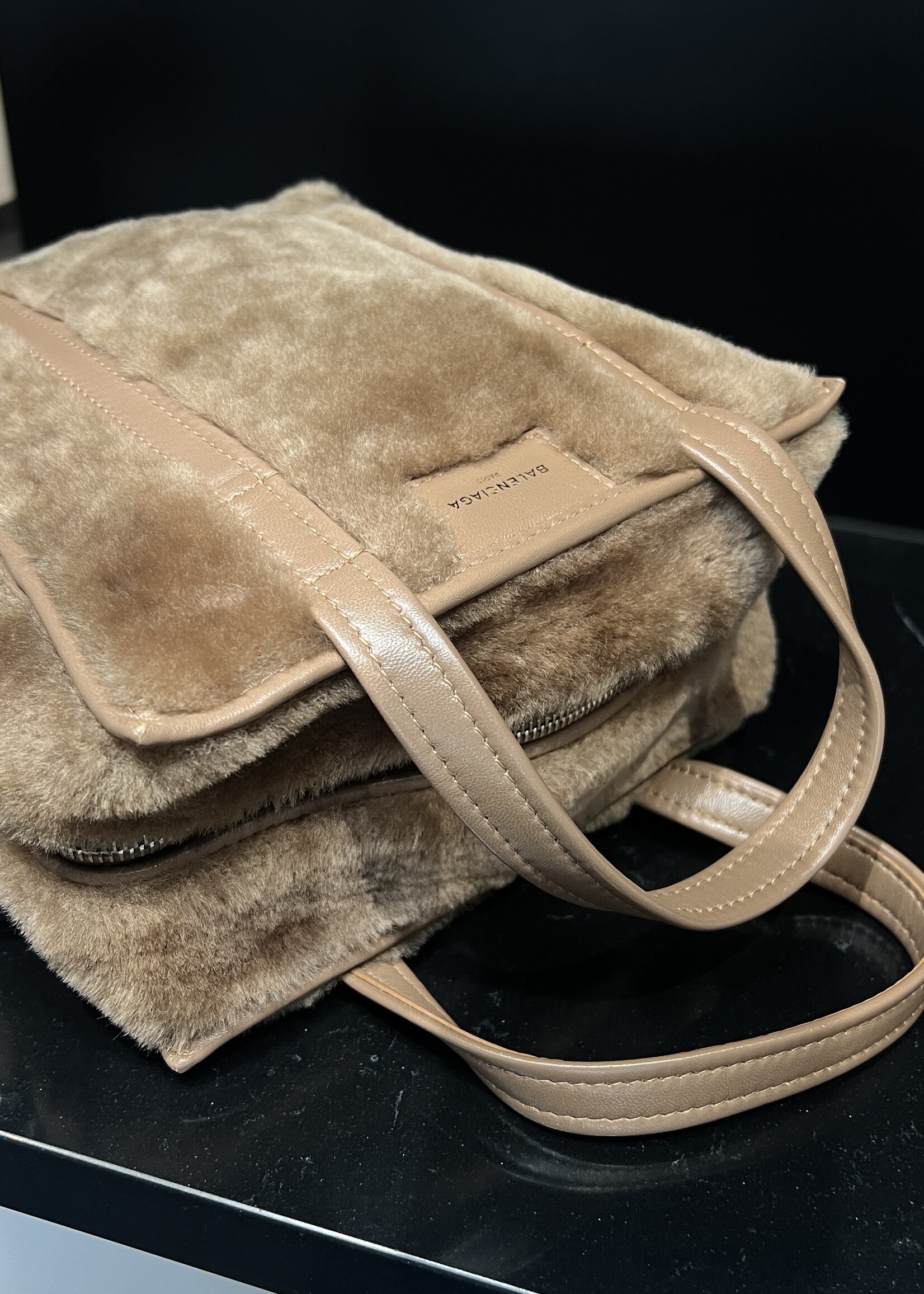 Balenciaga Balenciaga Shearling Bazar Shopper Tote XS
