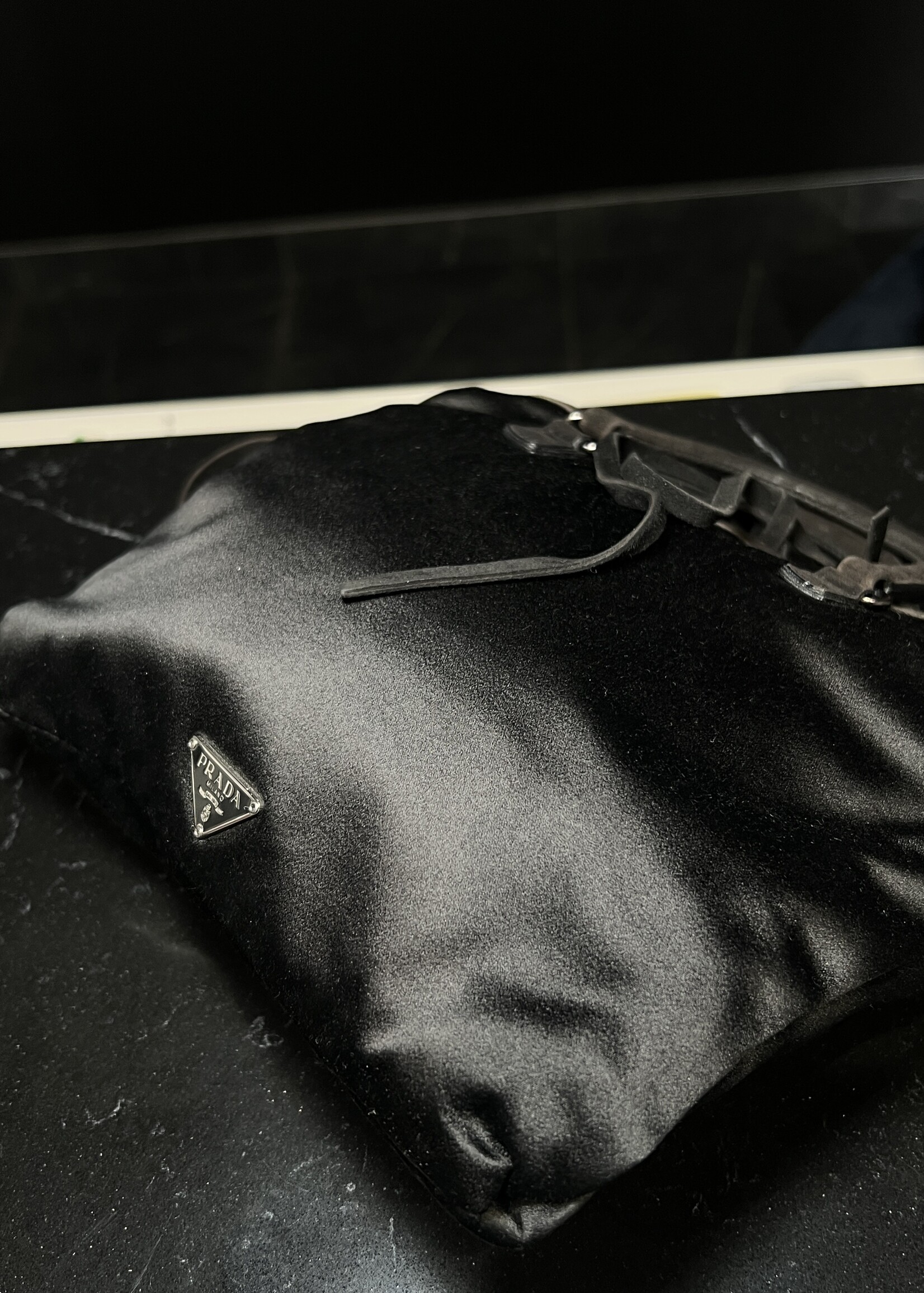 Prada Prada Black Satin Tote