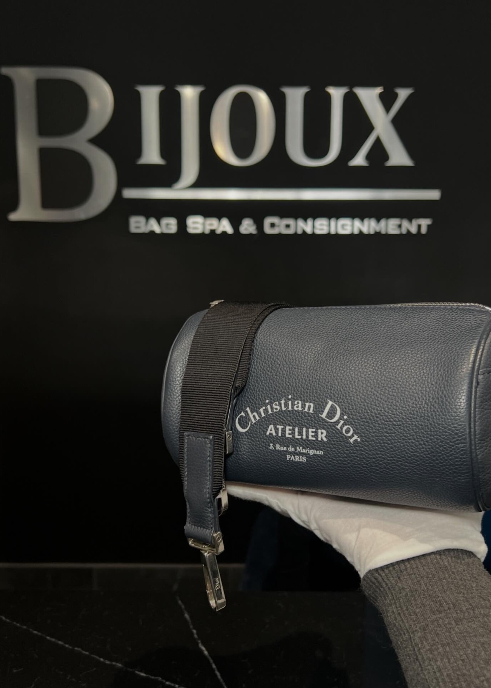 Christian Dior Dior Atelier Navy Roller Shoulder Bag