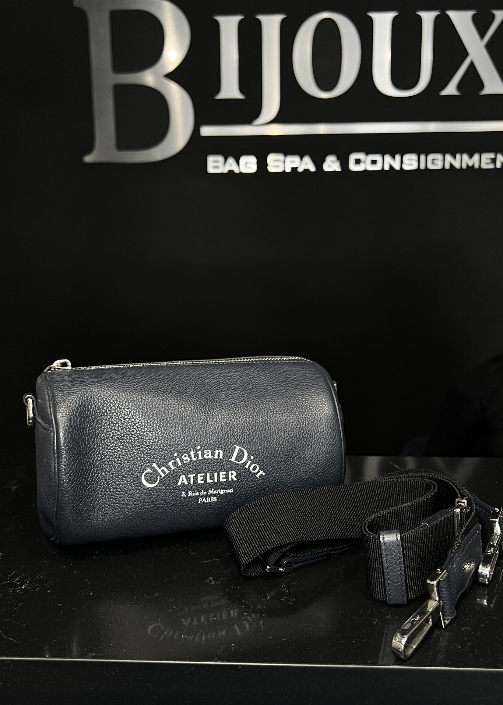 Christian Dior Dior Atelier Navy Roller Shoulder Bag