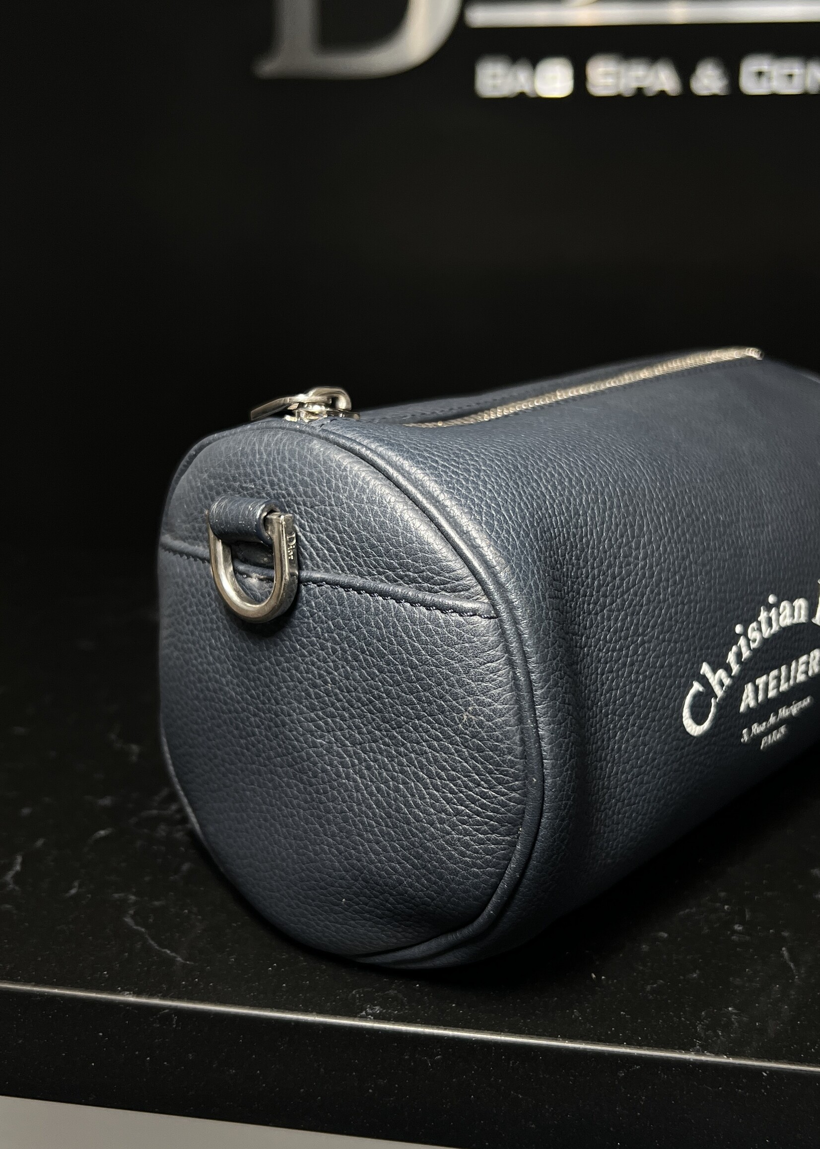 Christian Dior Dior Atelier Navy Roller Shoulder Bag