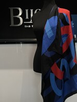 Chanel Chanel Silk Navy Scarf