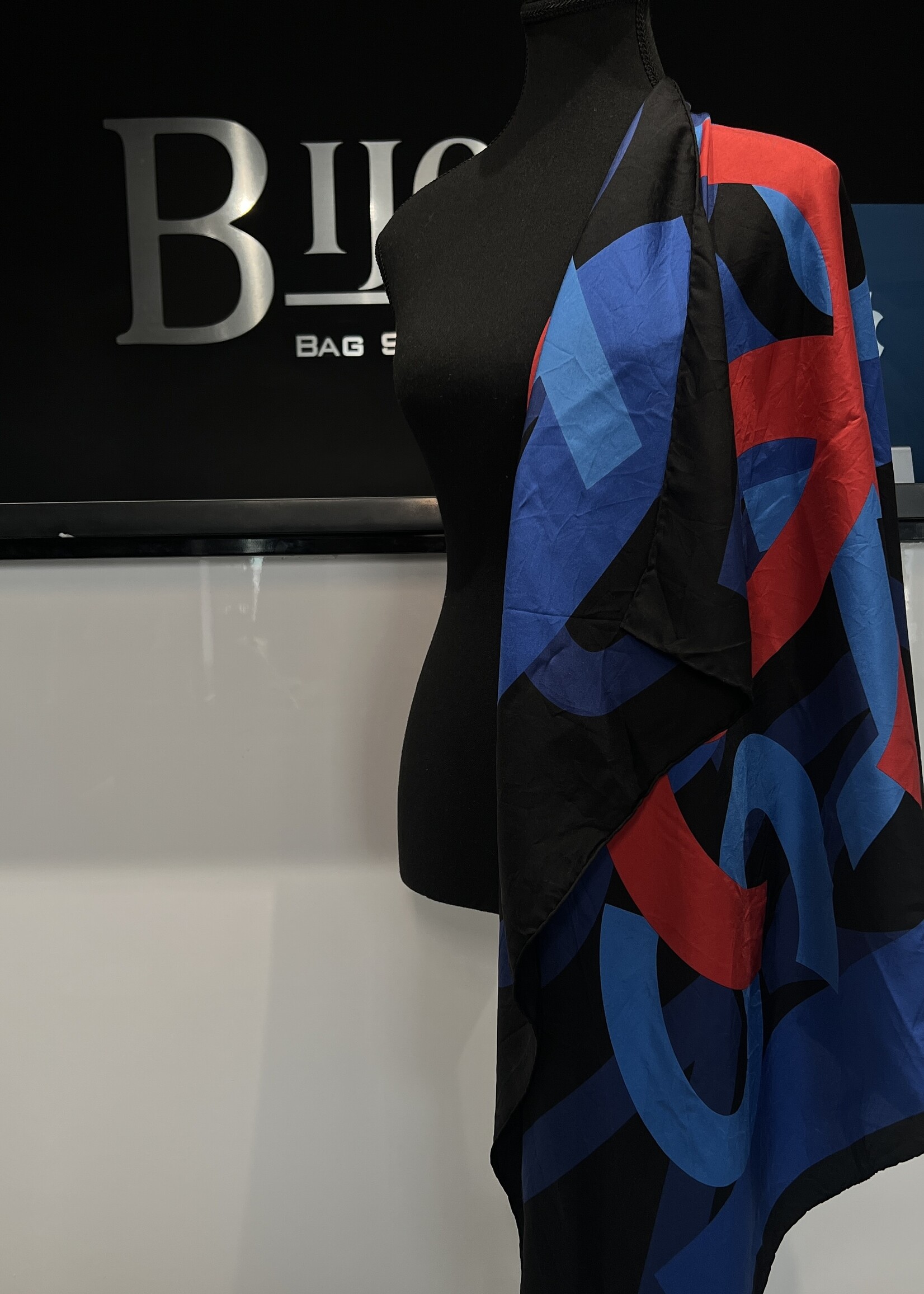 Chanel Chanel Silk Navy Scarf