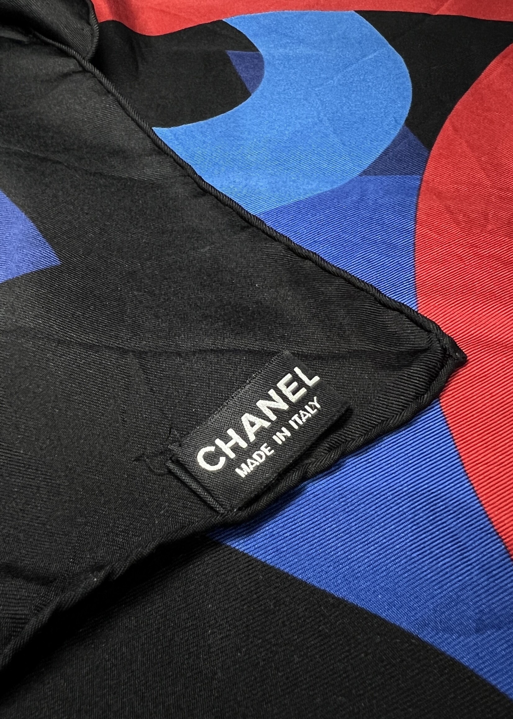 Chanel Chanel Silk Navy Scarf