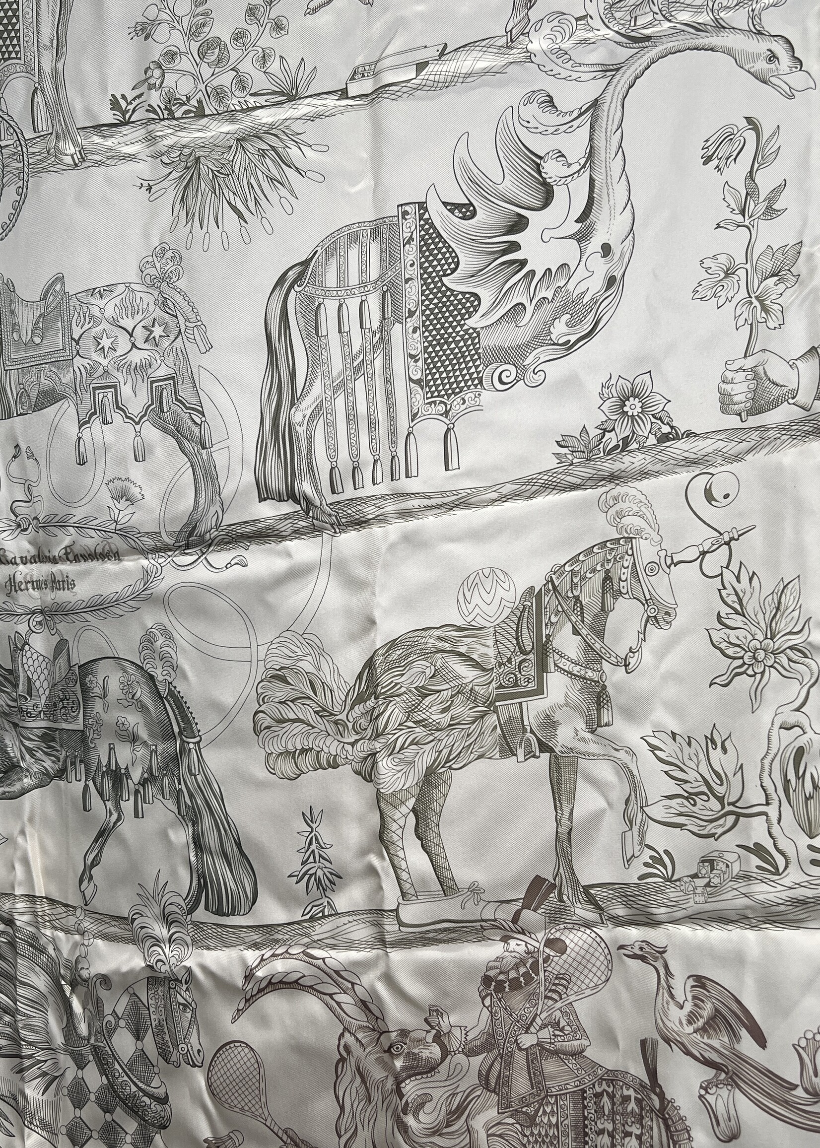 Hermes Hermes Della Cavalleria Favolosa Double Face Silk Scarf