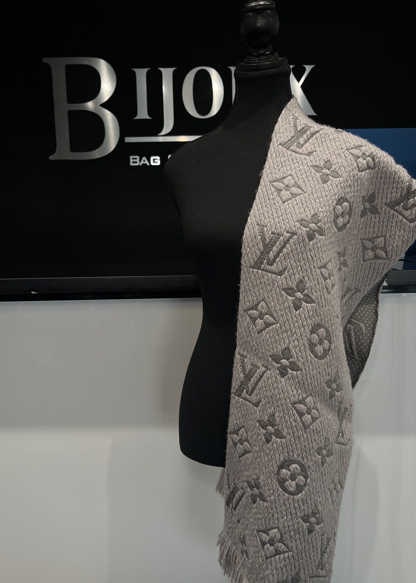 Louis Vuitton SOLD- Louis Vuitton Wool Silk Logomania  Scarf
