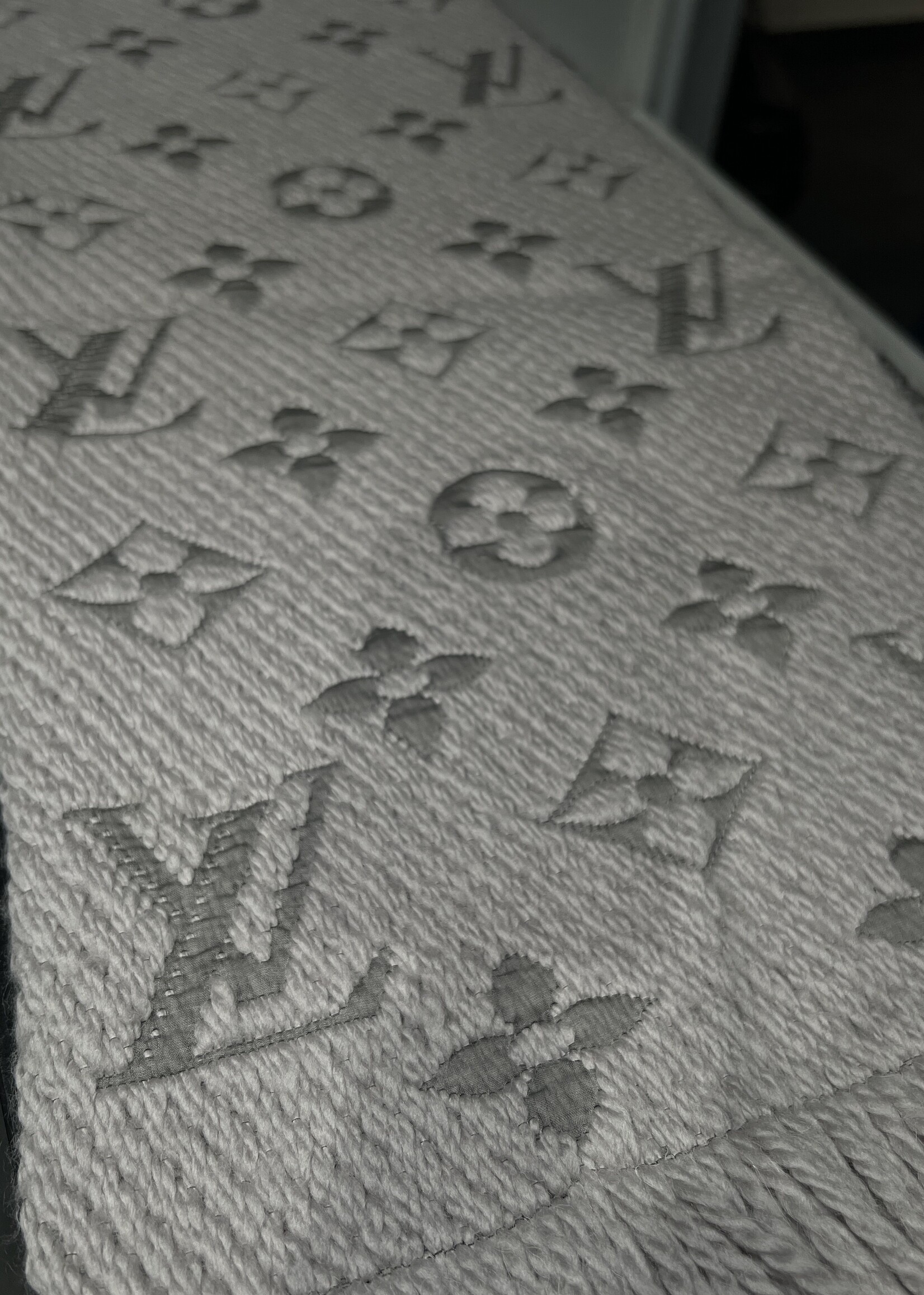 Louis Vuitton SOLD- Louis Vuitton Wool Silk Logomania  Scarf