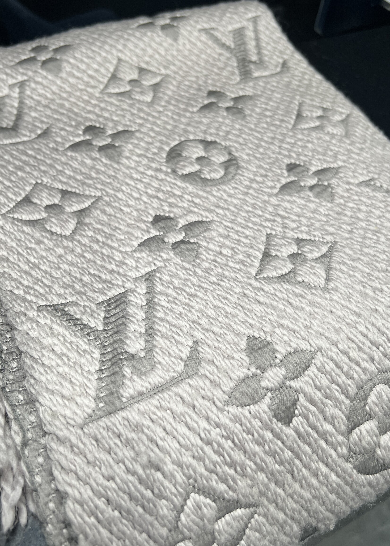 Louis Vuitton SOLD- Louis Vuitton Wool Silk Logomania  Scarf