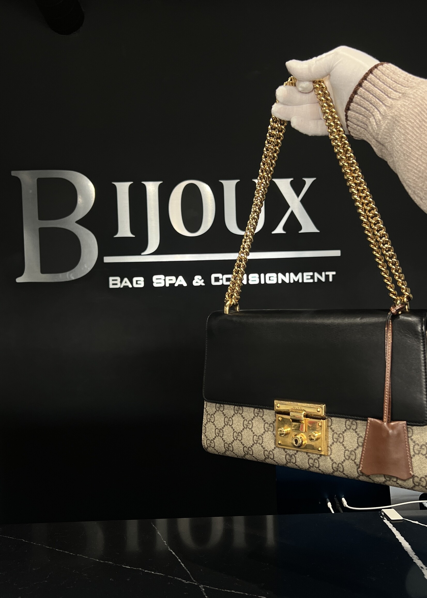 Gucci Gucci Black Padlock Vinyl Crossbody