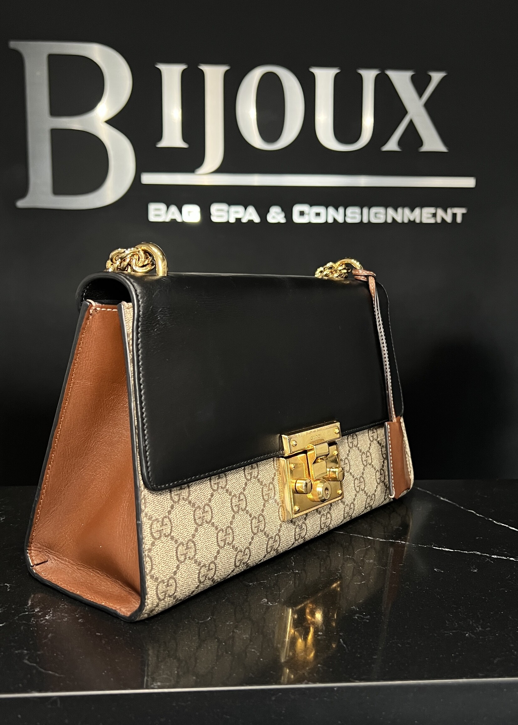 Gucci Gucci Black Padlock Vinyl Crossbody