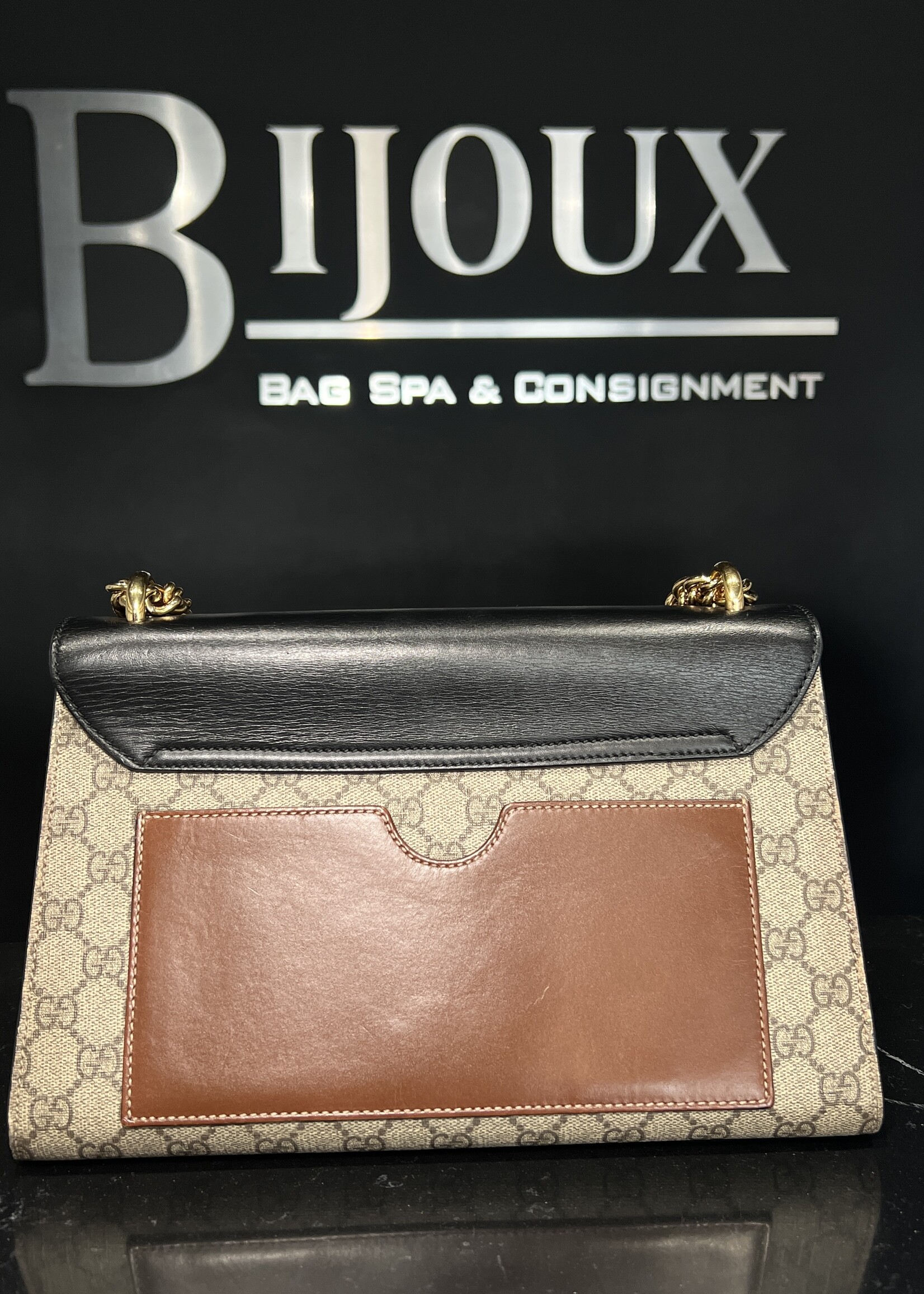 Gucci SOLD - Gucci Black Padlock Vinyl Crossbody