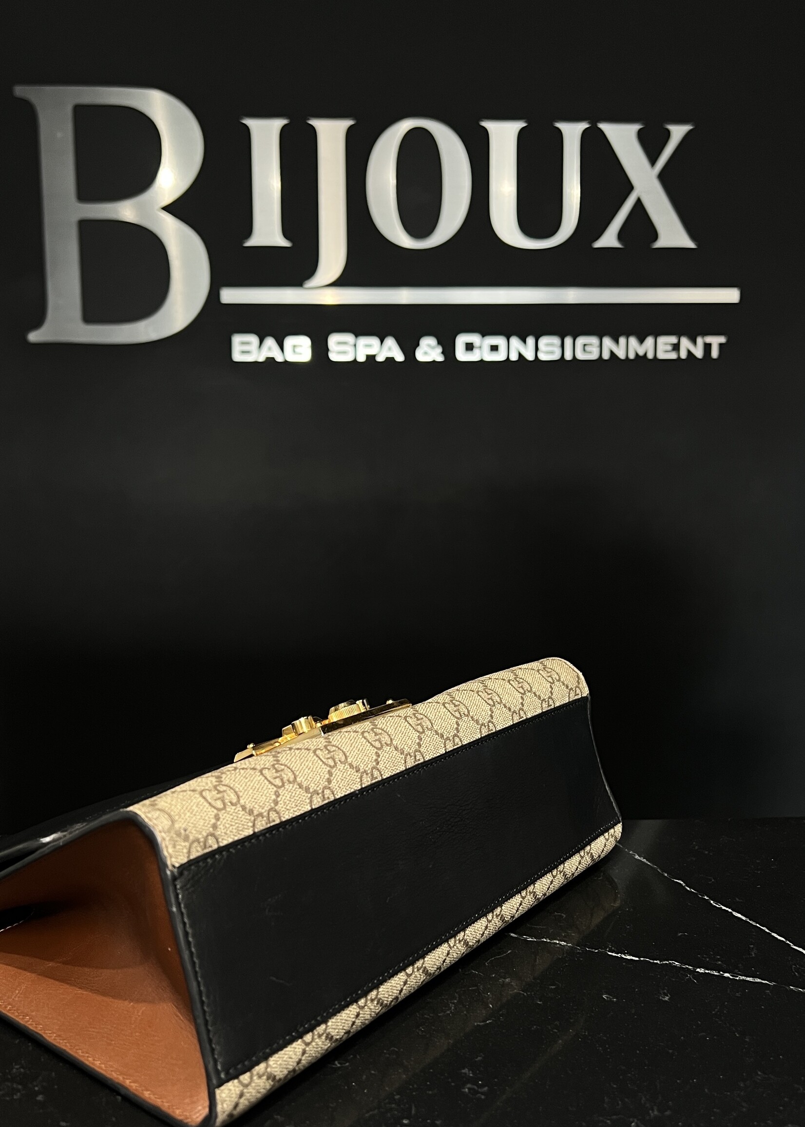 Gucci SOLD - Gucci Black Padlock Vinyl Crossbody