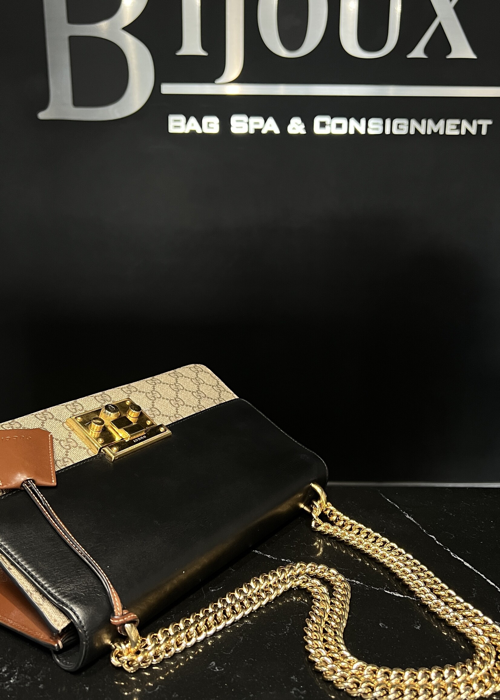 Gucci Gucci Black Padlock Vinyl Crossbody