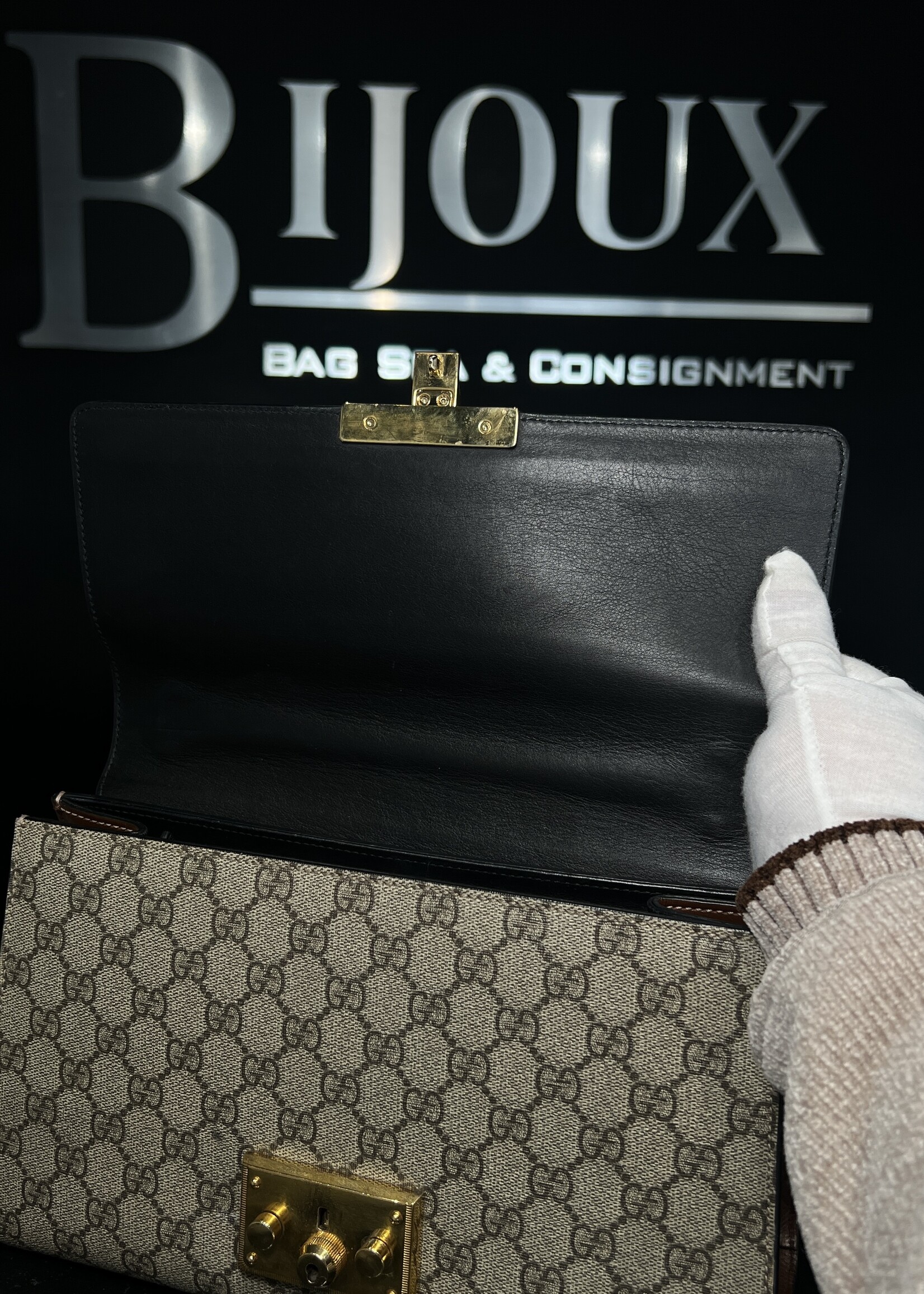 Gucci Gucci Black Padlock Vinyl Crossbody