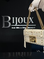 Gucci Gucci White Pearl Studded Padlock Shoulder Bag