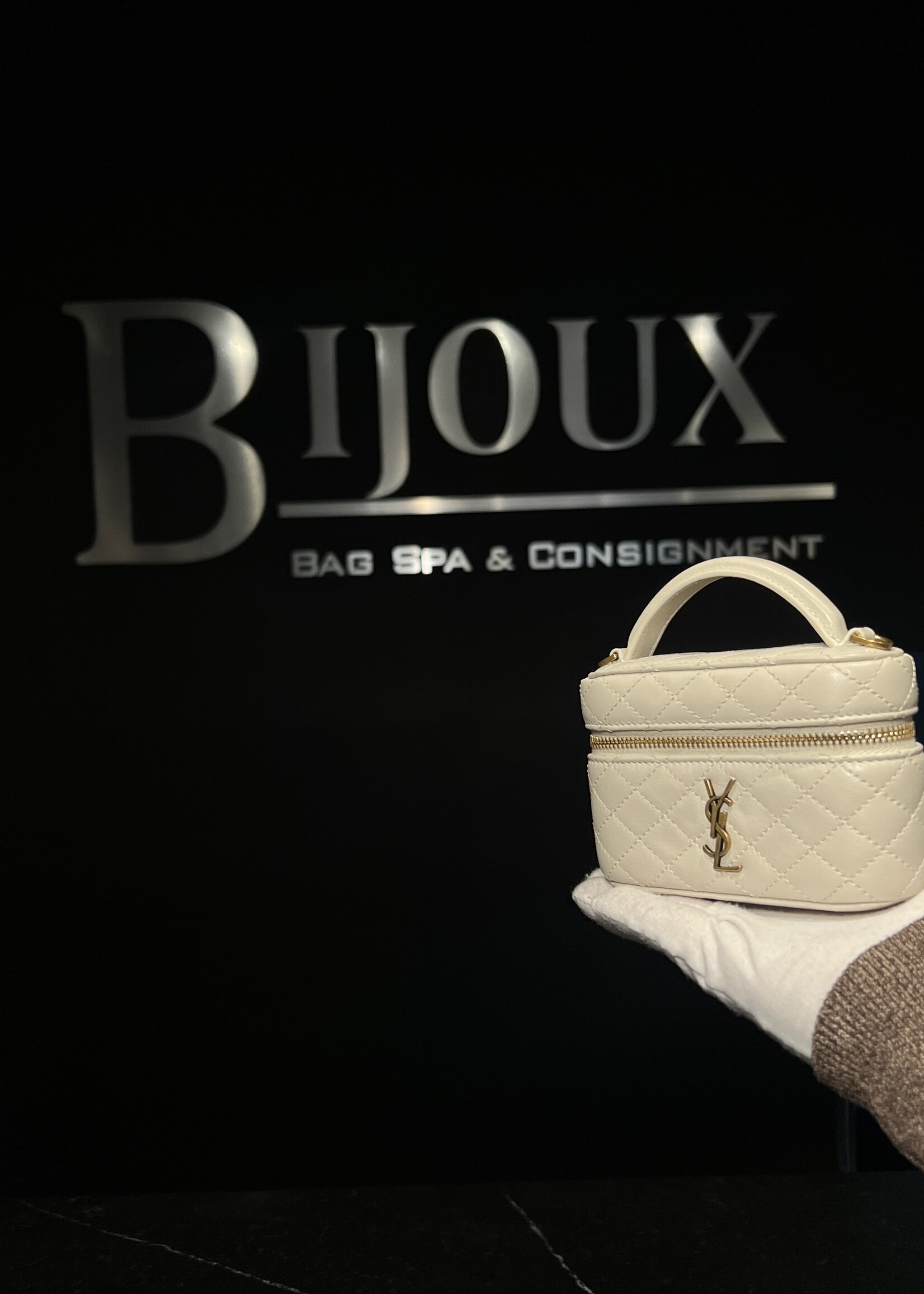 Saint Laurent SOLD - Saint Laurent Lambskin Quilted Micro Gaby Vanity Case