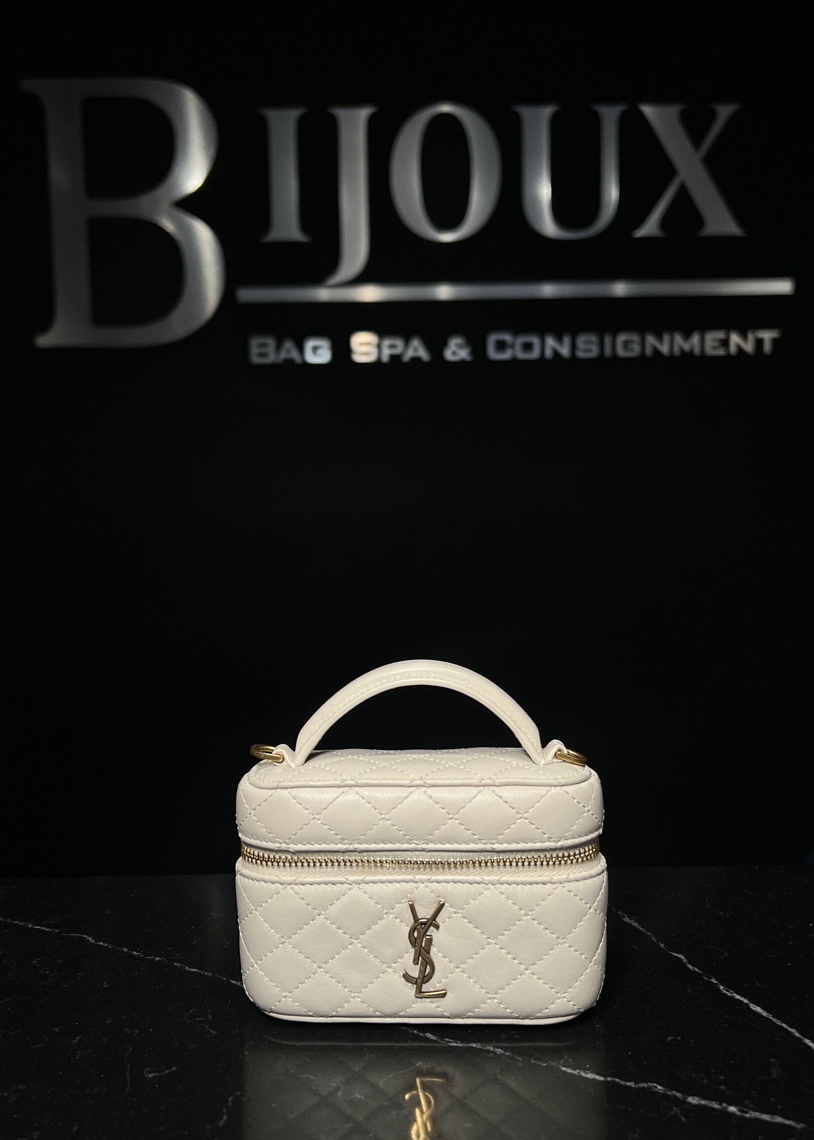 Saint Laurent SOLD - Saint Laurent Lambskin Quilted Micro Gaby Vanity Case