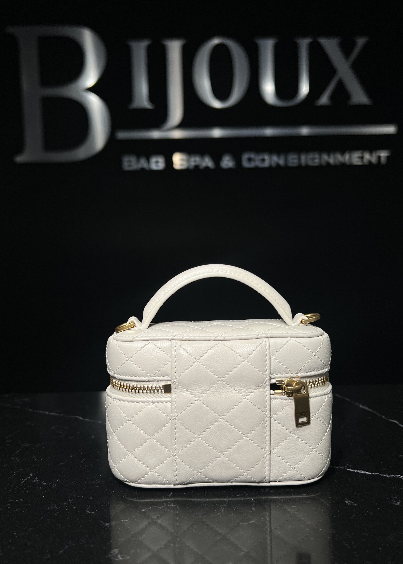 Saint Laurent SOLD - Saint Laurent Lambskin Quilted Micro Gaby Vanity Case